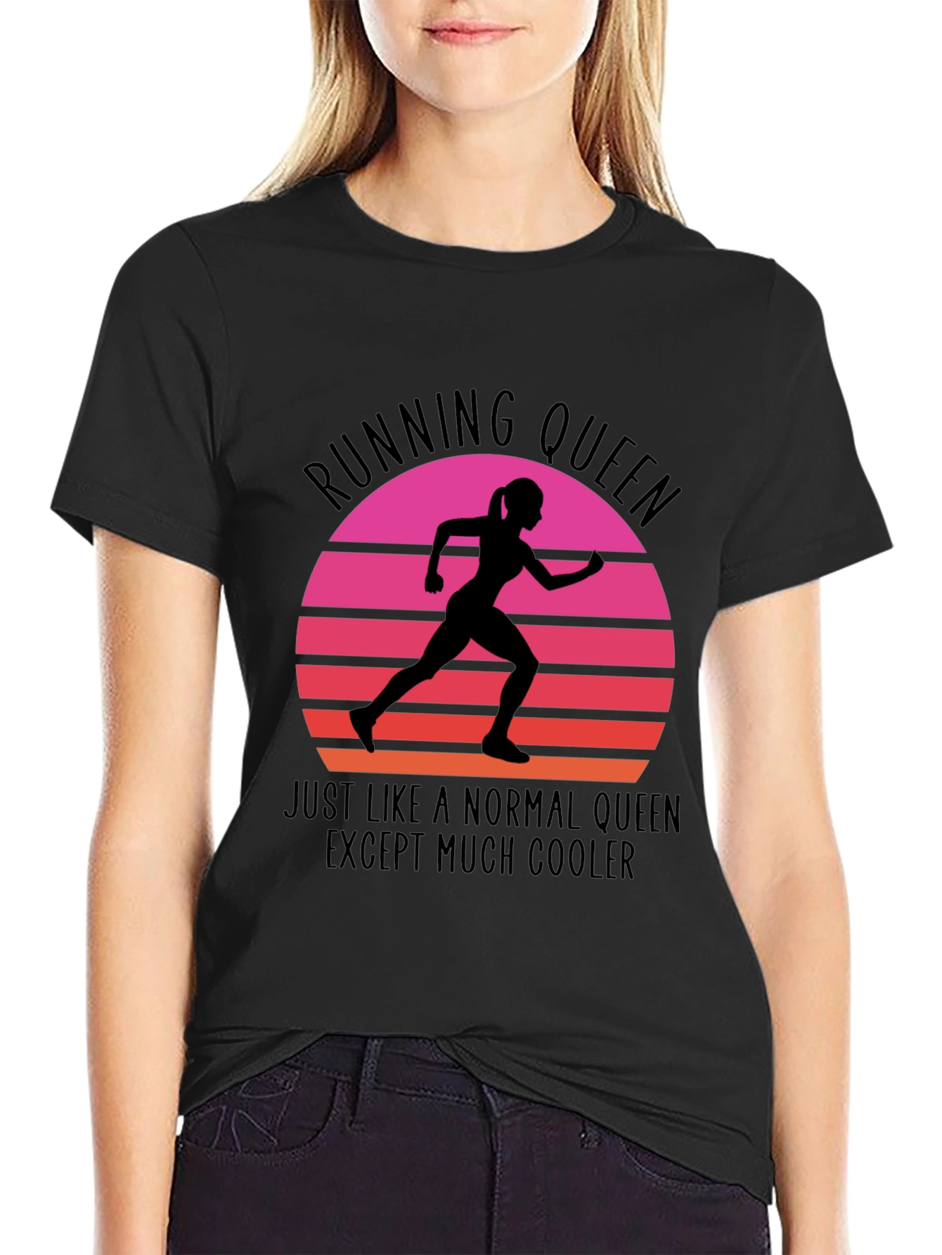 Running Queen Graphic Tee - Cool Comfortable Stylish