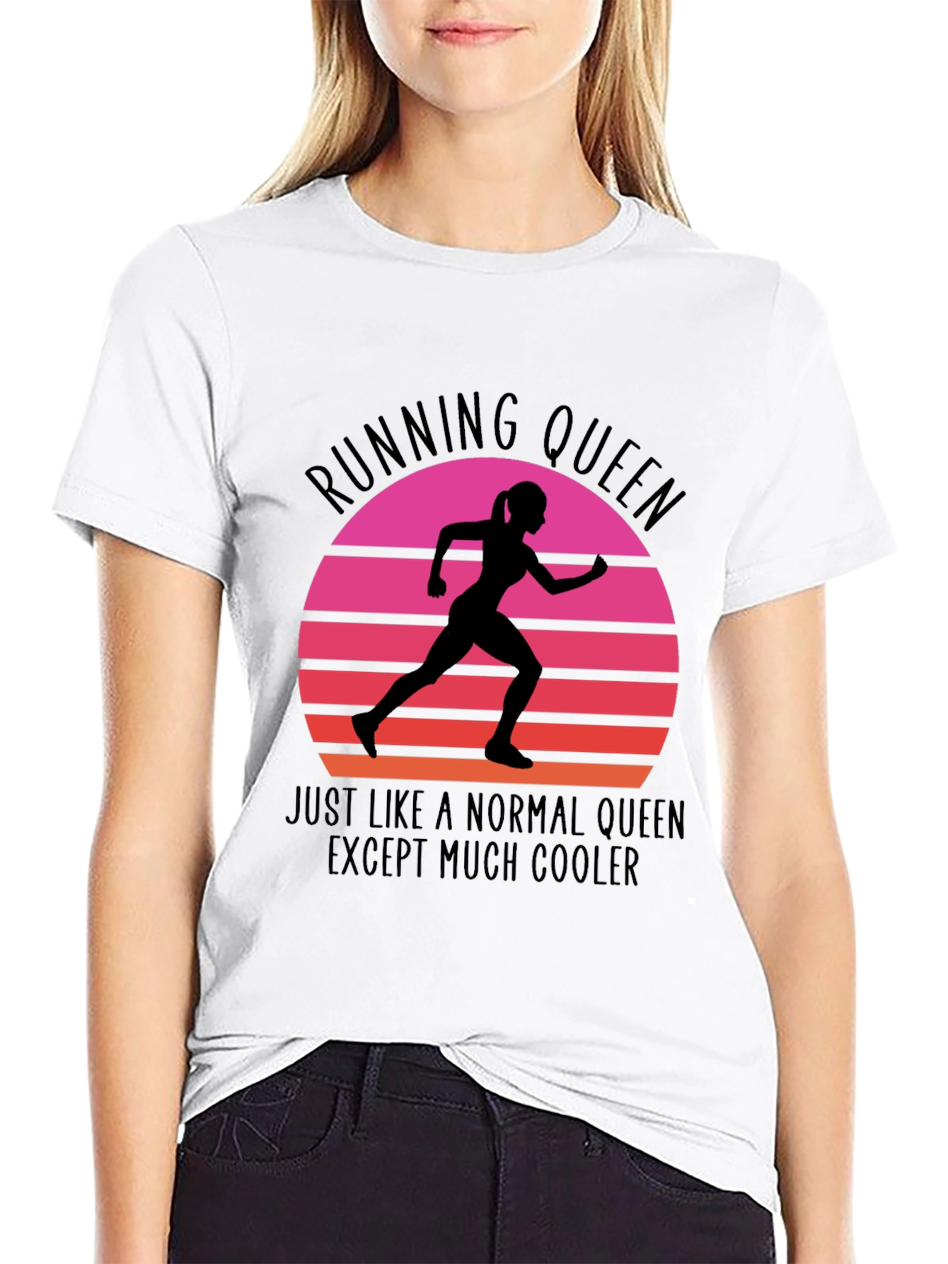 Running Queen Graphic Tee - Cool Comfortable Stylish