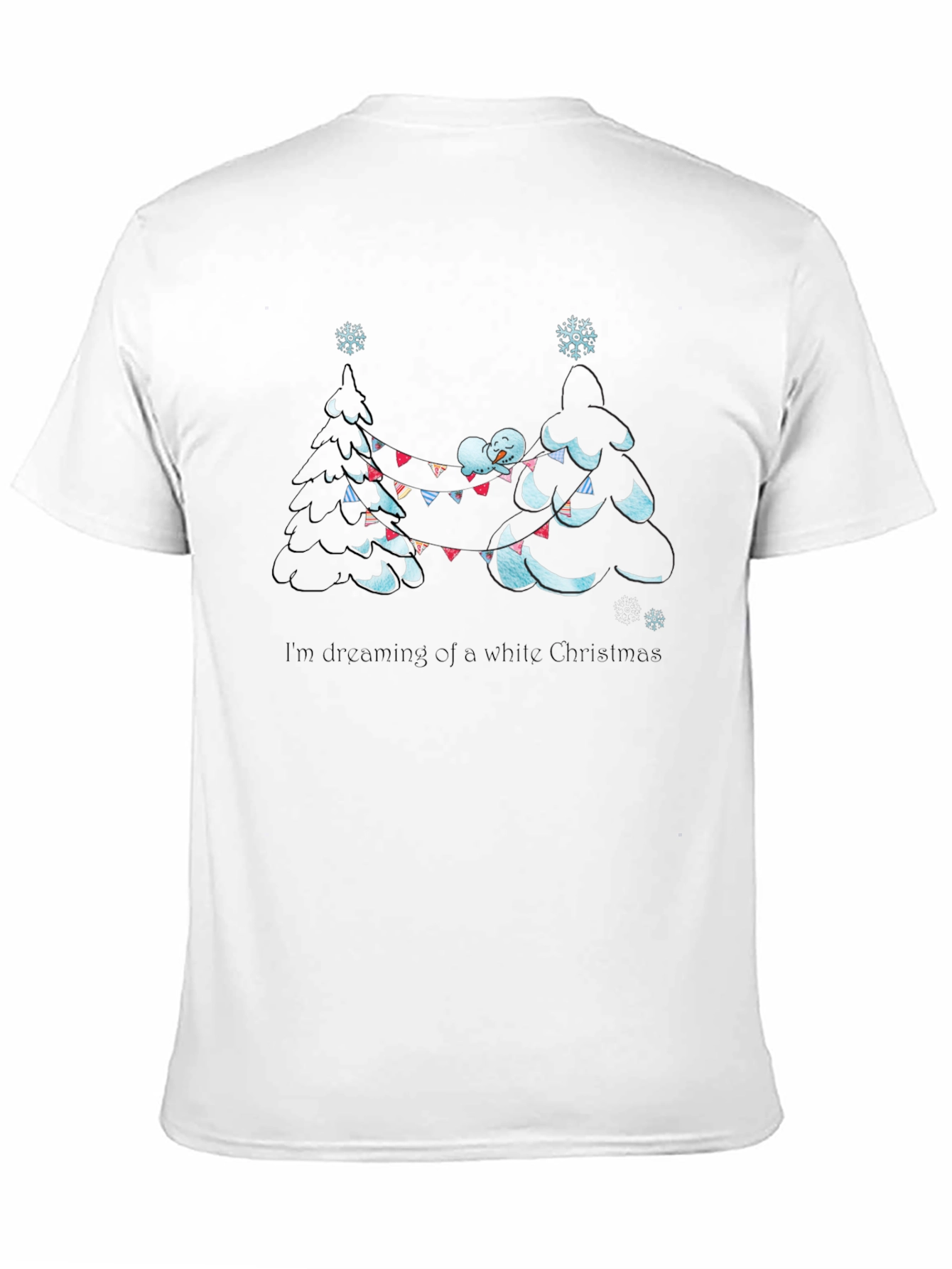 Dreaming of a White Christmas Black T-Shirt