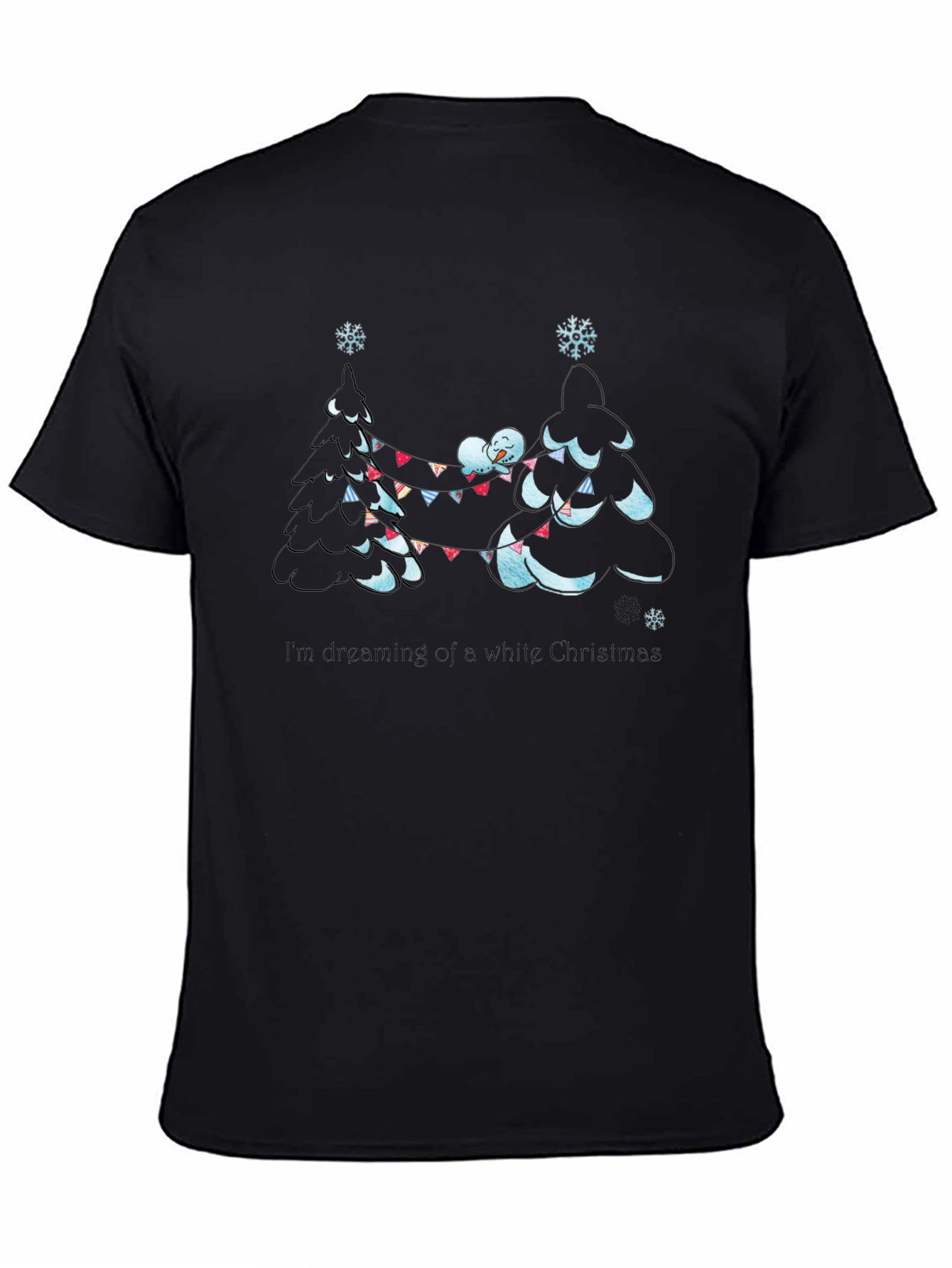 Dreaming of a White Christmas Black T-Shirt