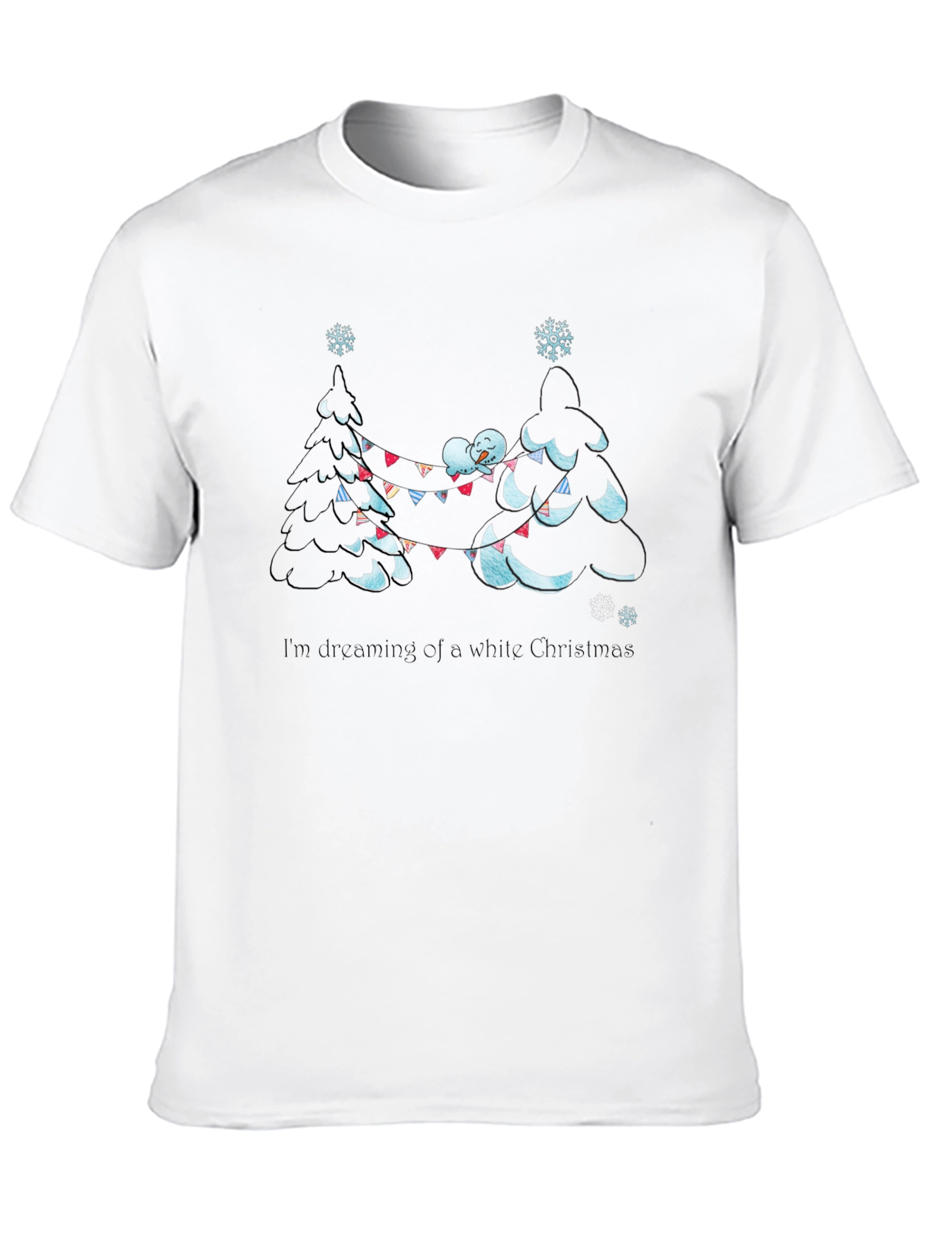 Dreaming of a White Christmas Black T-Shirt