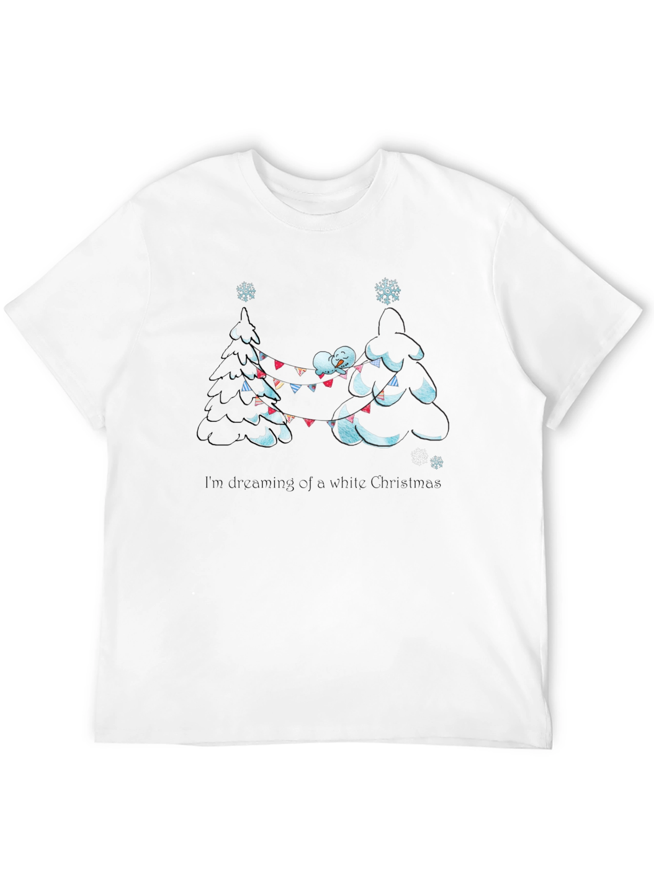 Dreaming of a White Christmas Black T-Shirt