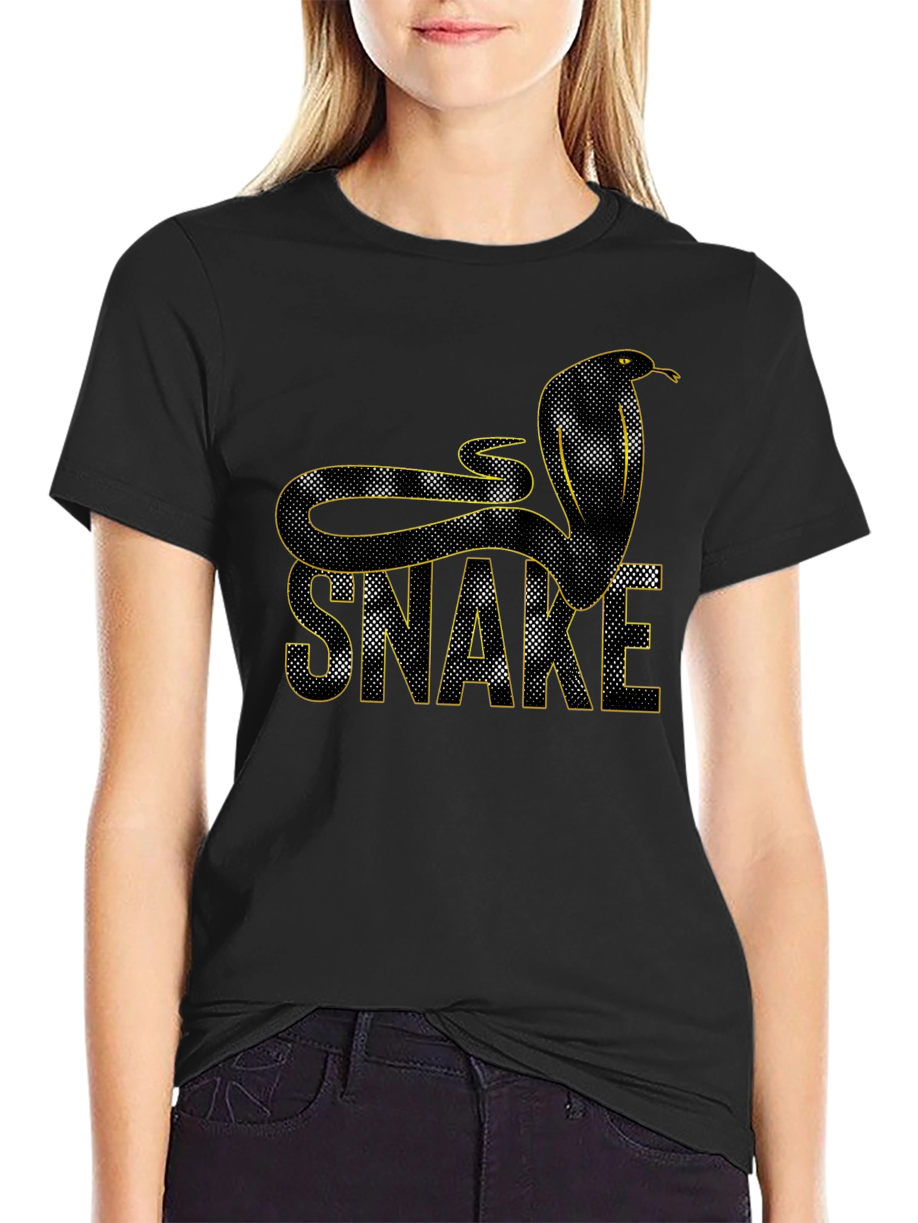 Snake Graphic Tee - Stylish Mens Black T-Shirt