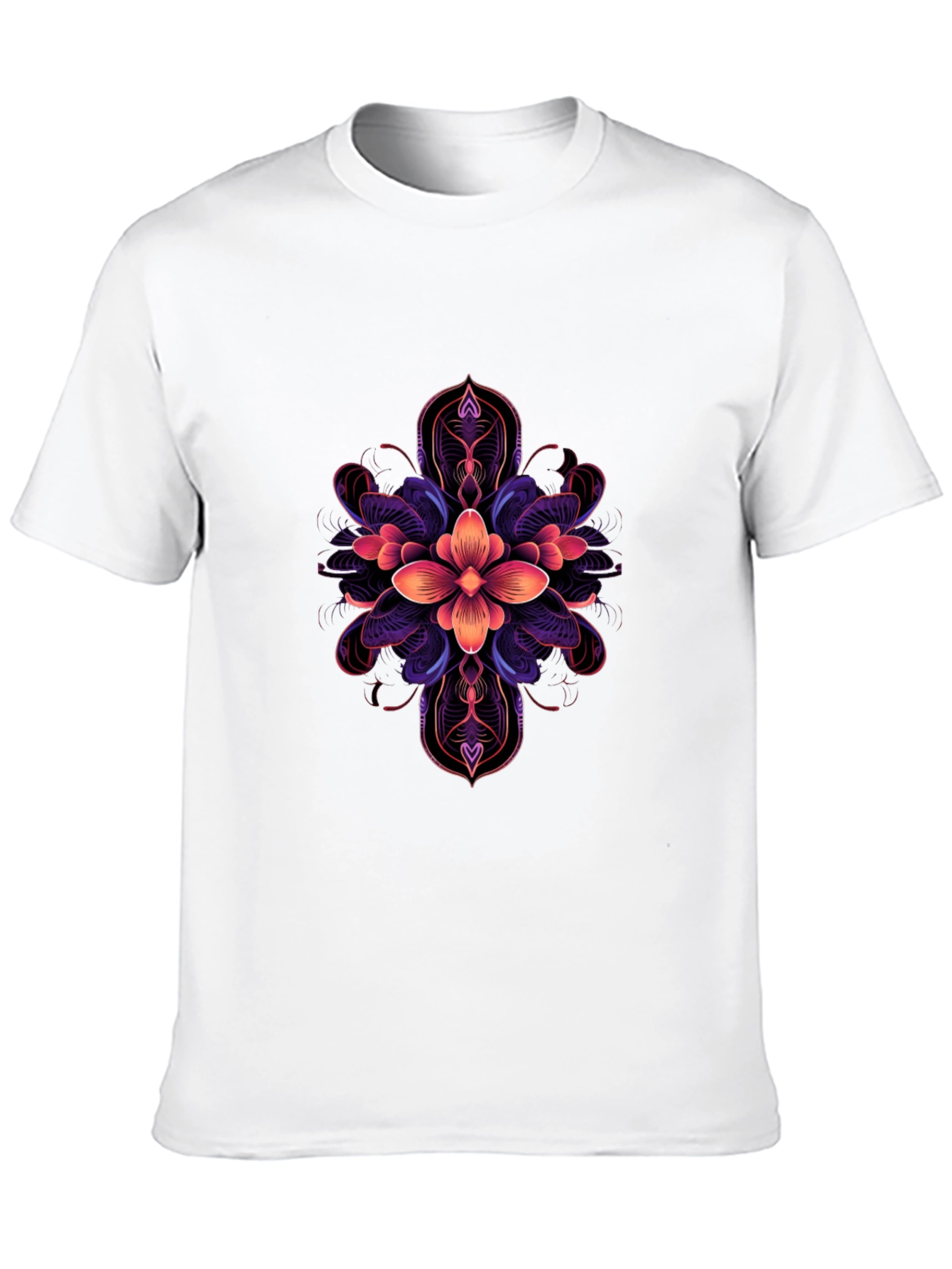 Floral Mandala Graphic Tee - Premium Cotton