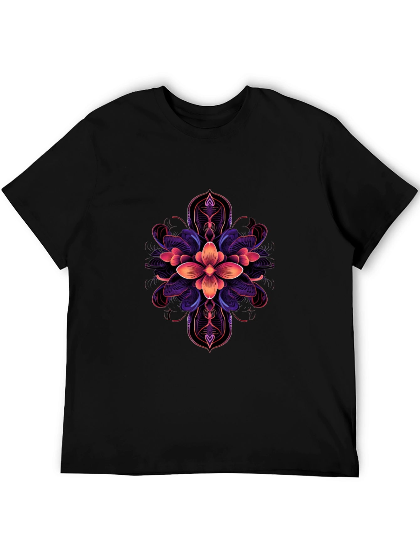 Floral Mandala Graphic Tee - Premium Cotton