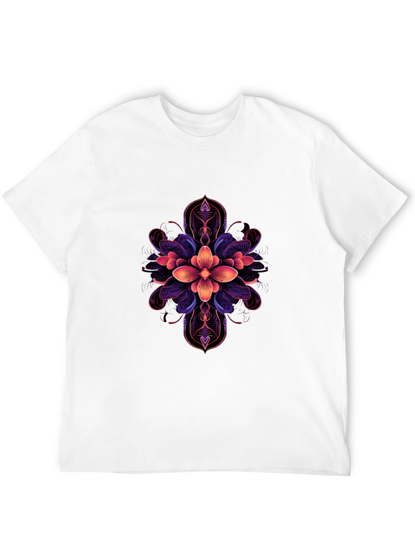 Floral Mandala Graphic Tee - Premium Cotton