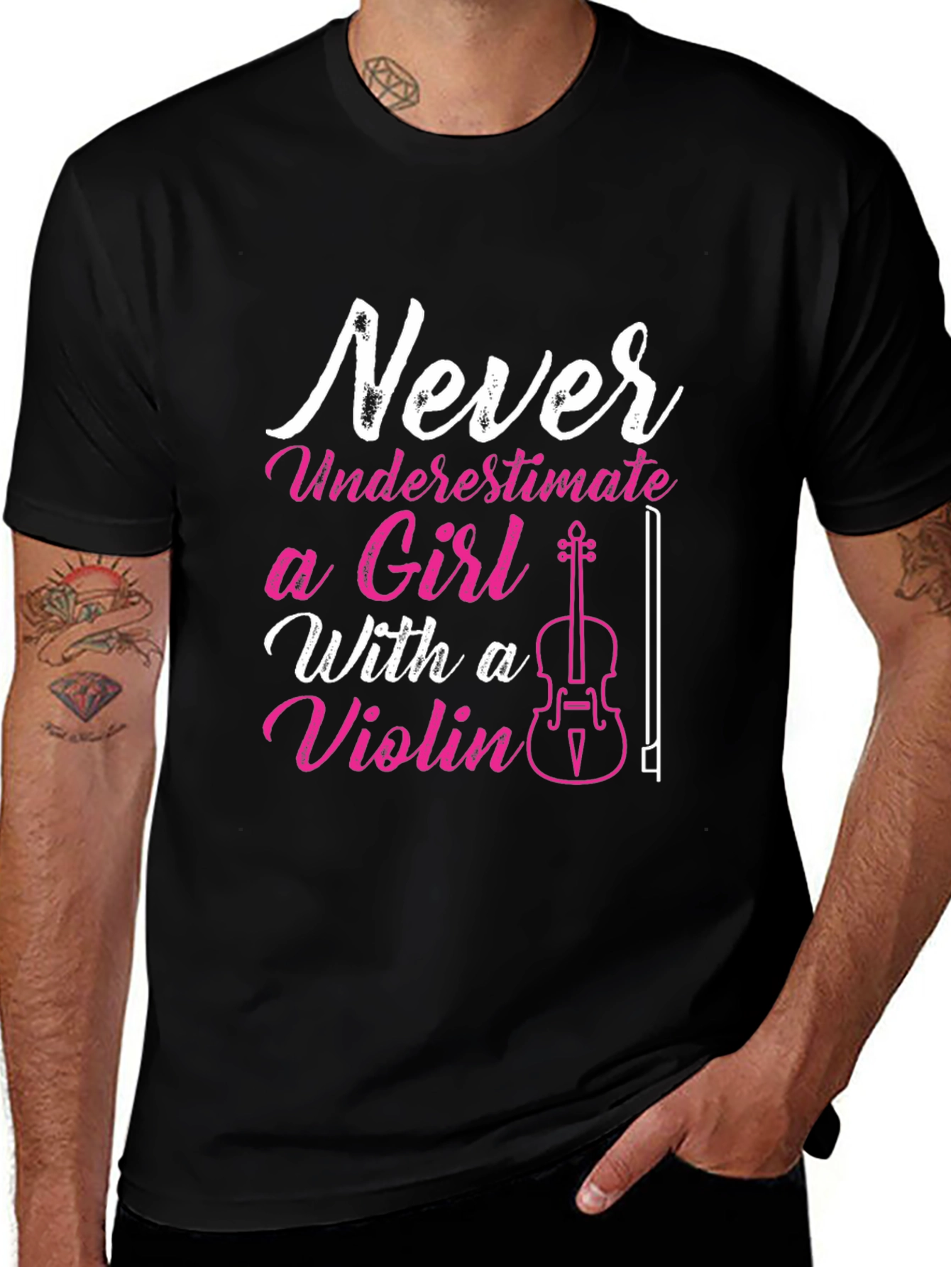 Never Underestimate Violin Girl T-Shirt