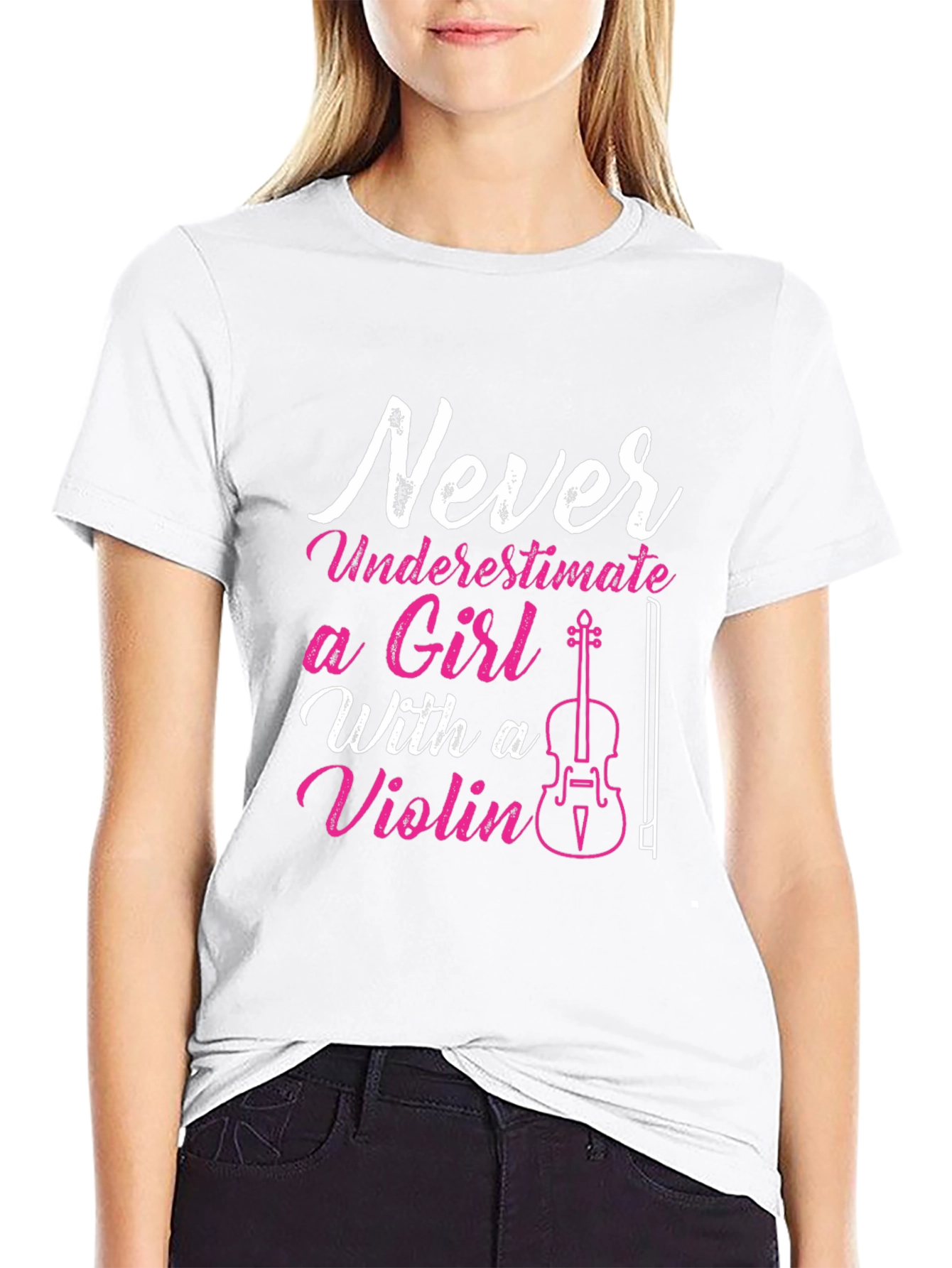 Never Underestimate Violin Girl T-Shirt