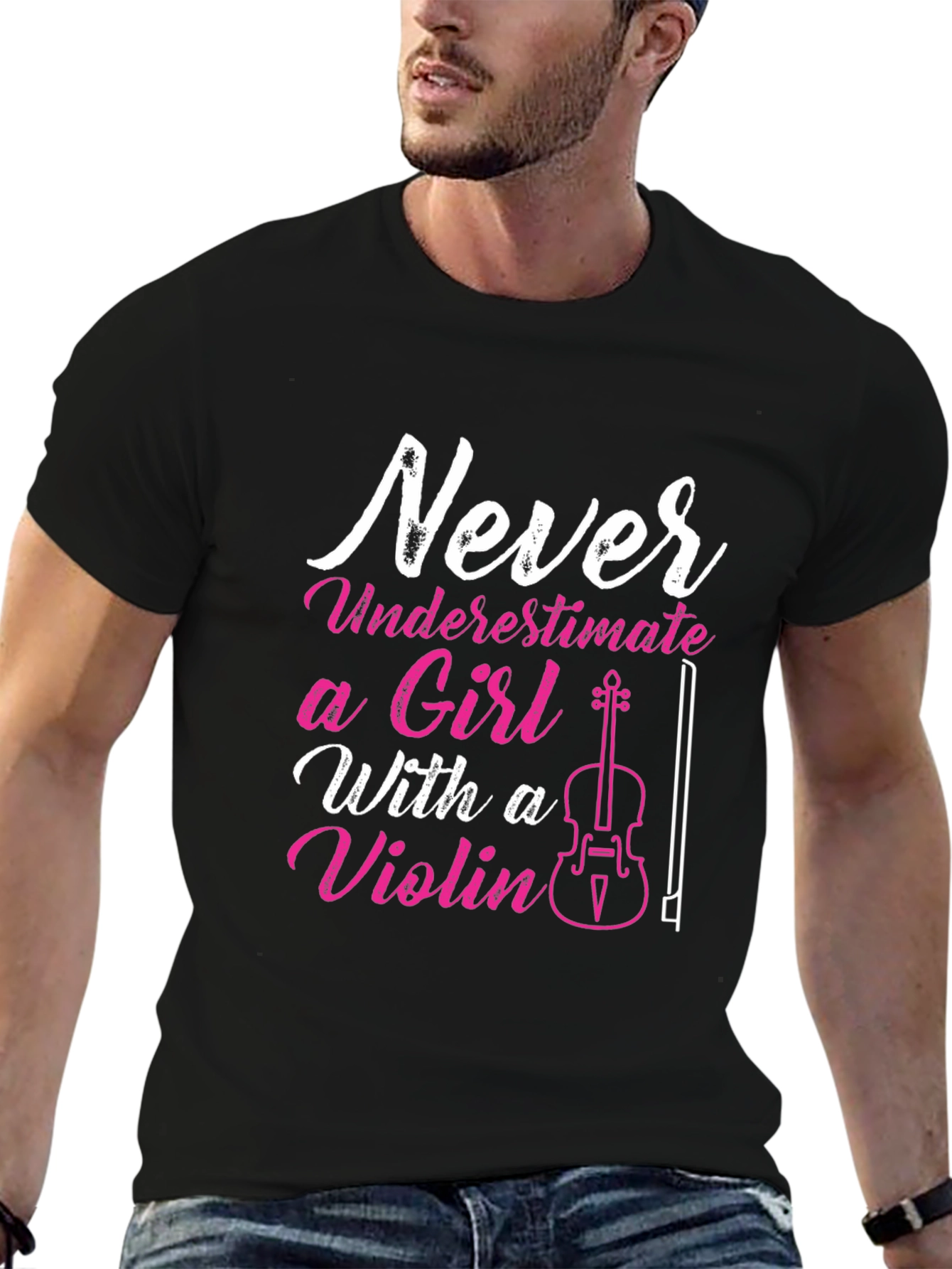 Never Underestimate Violin Girl T-Shirt