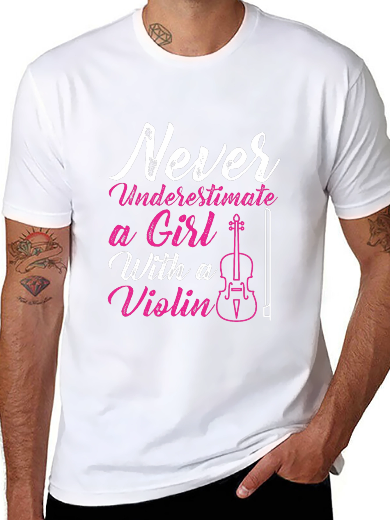 Never Underestimate Violin Girl T-Shirt