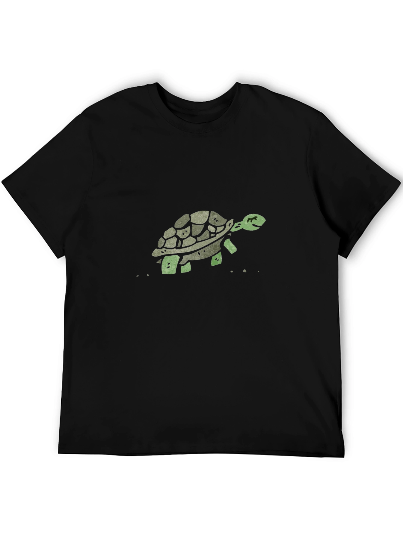Turtle Graphic Print Black T-Shirt