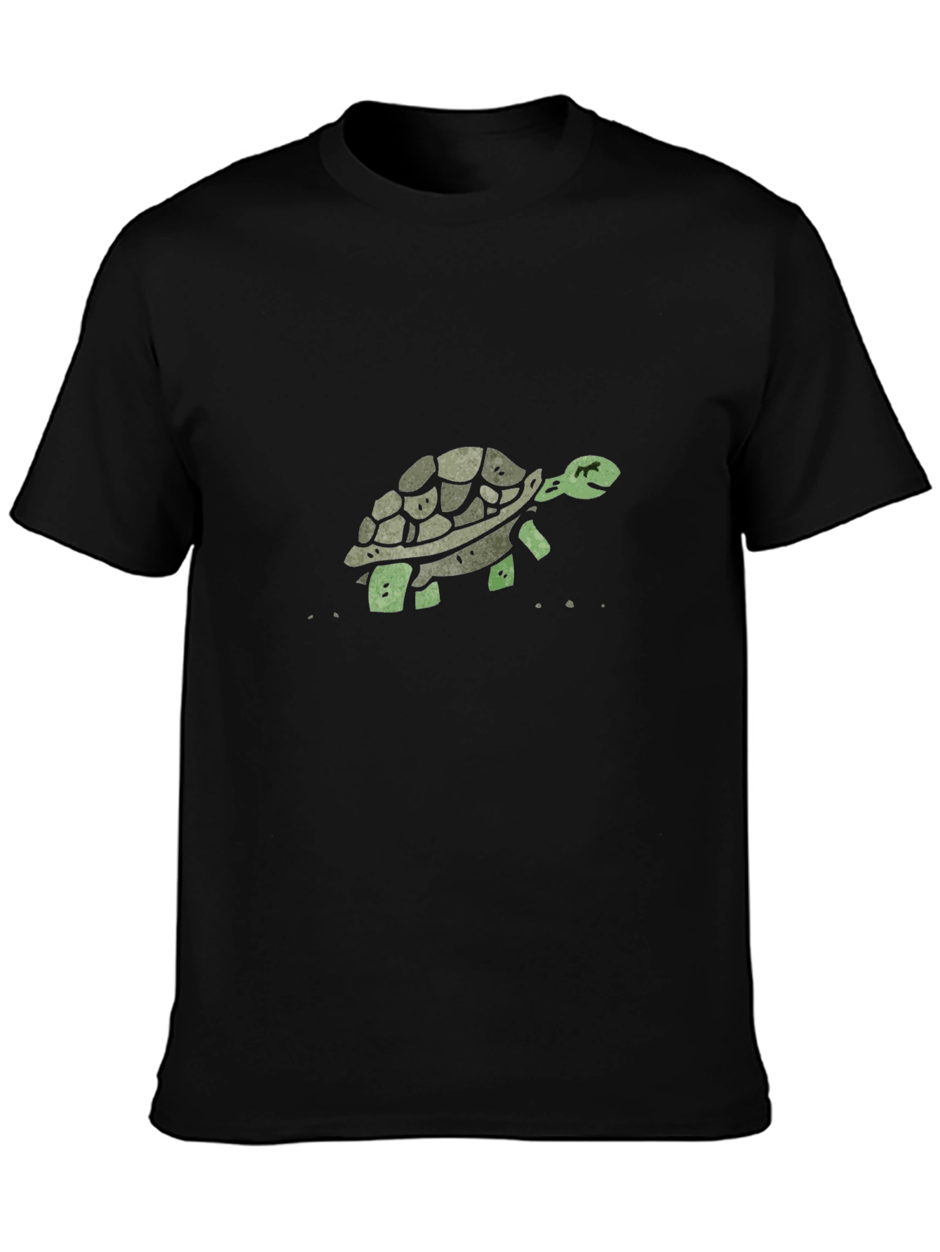 Turtle Graphic Print Black T-Shirt