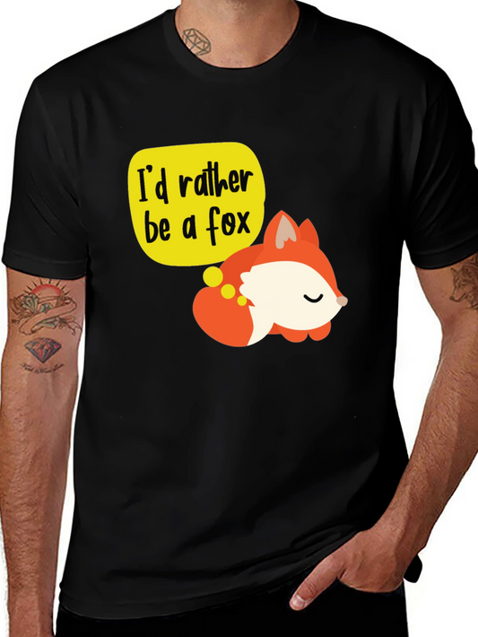 Cute Fox T-Shirt - Id Rather Be a Fox Graphic Tee