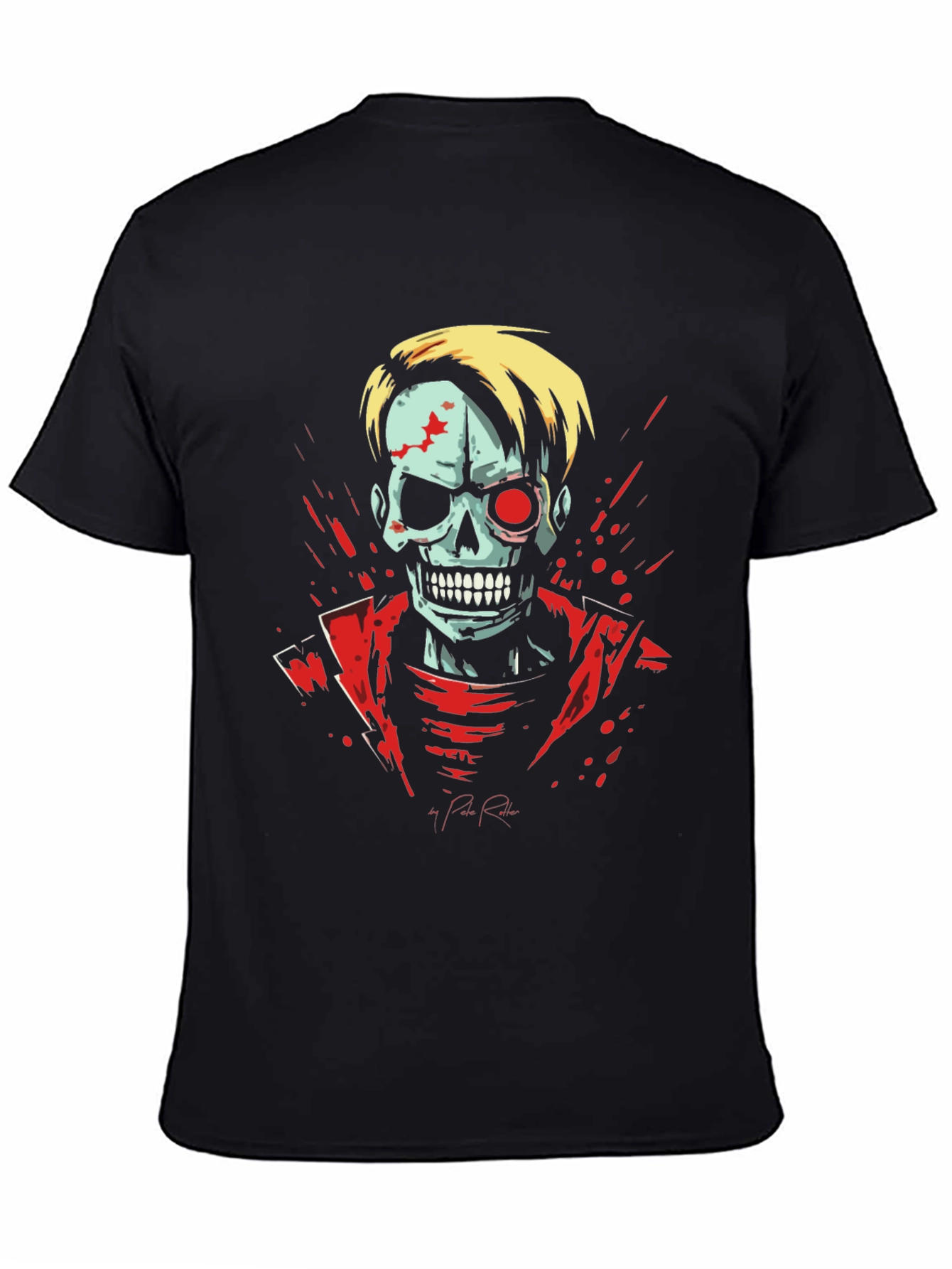 Zombie Skeleton Graphic Tee - Black T-Shirt