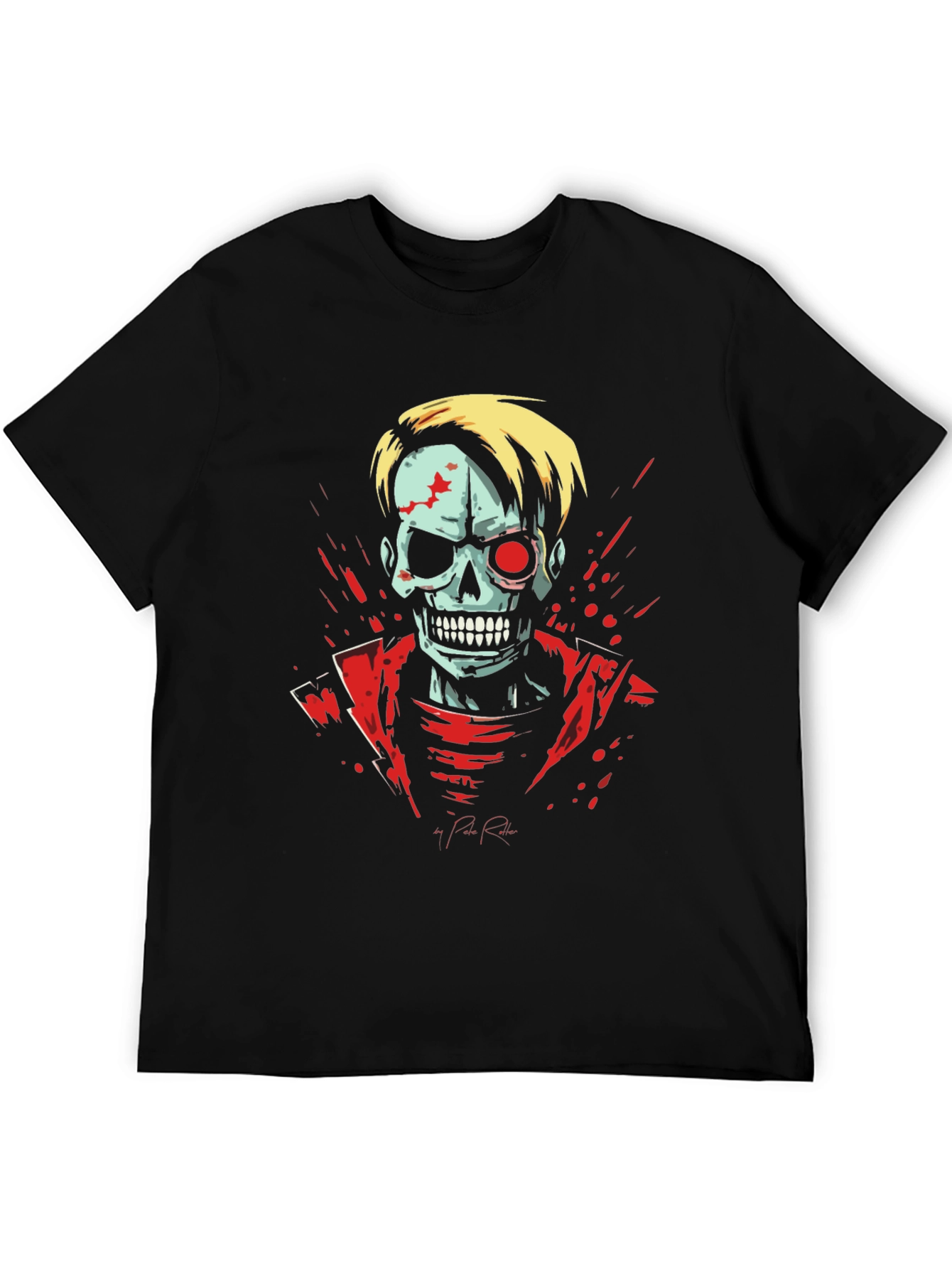Zombie Skeleton Graphic Tee - Black T-Shirt