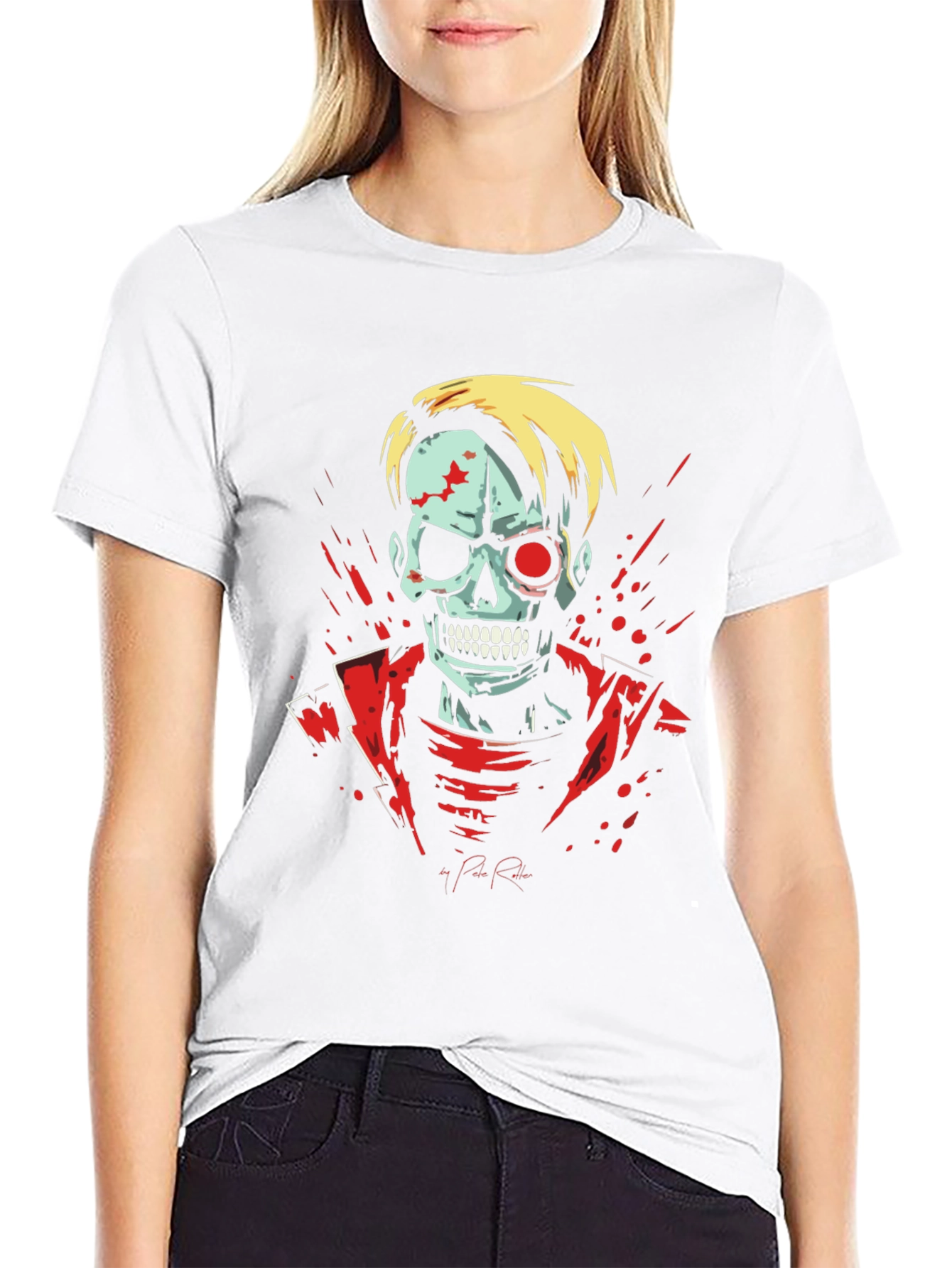 Zombie Skeleton Graphic Tee - Black T-Shirt