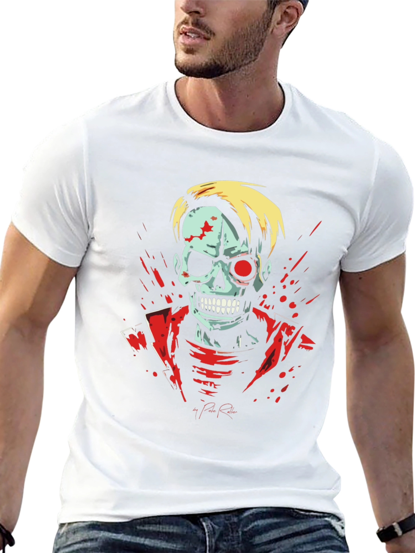 Zombie Skeleton Graphic Tee - Black T-Shirt