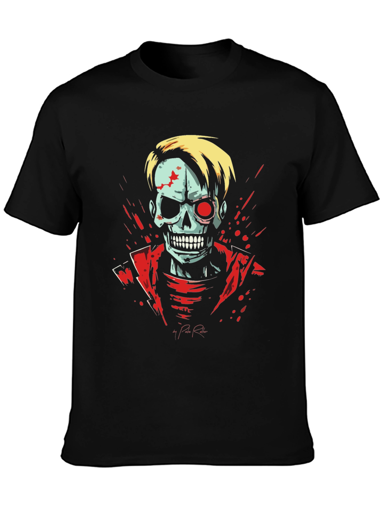 Zombie Skeleton Graphic Tee - Black T-Shirt