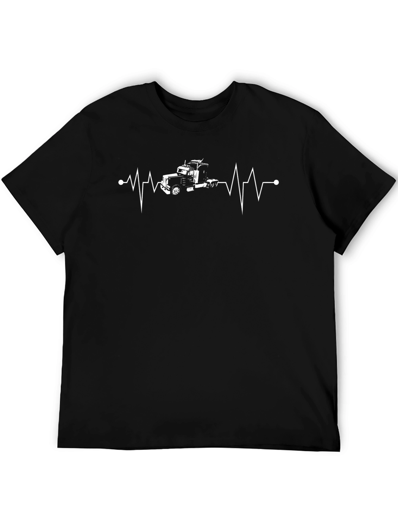 Truck Heartbeat Graphic Tee - Black