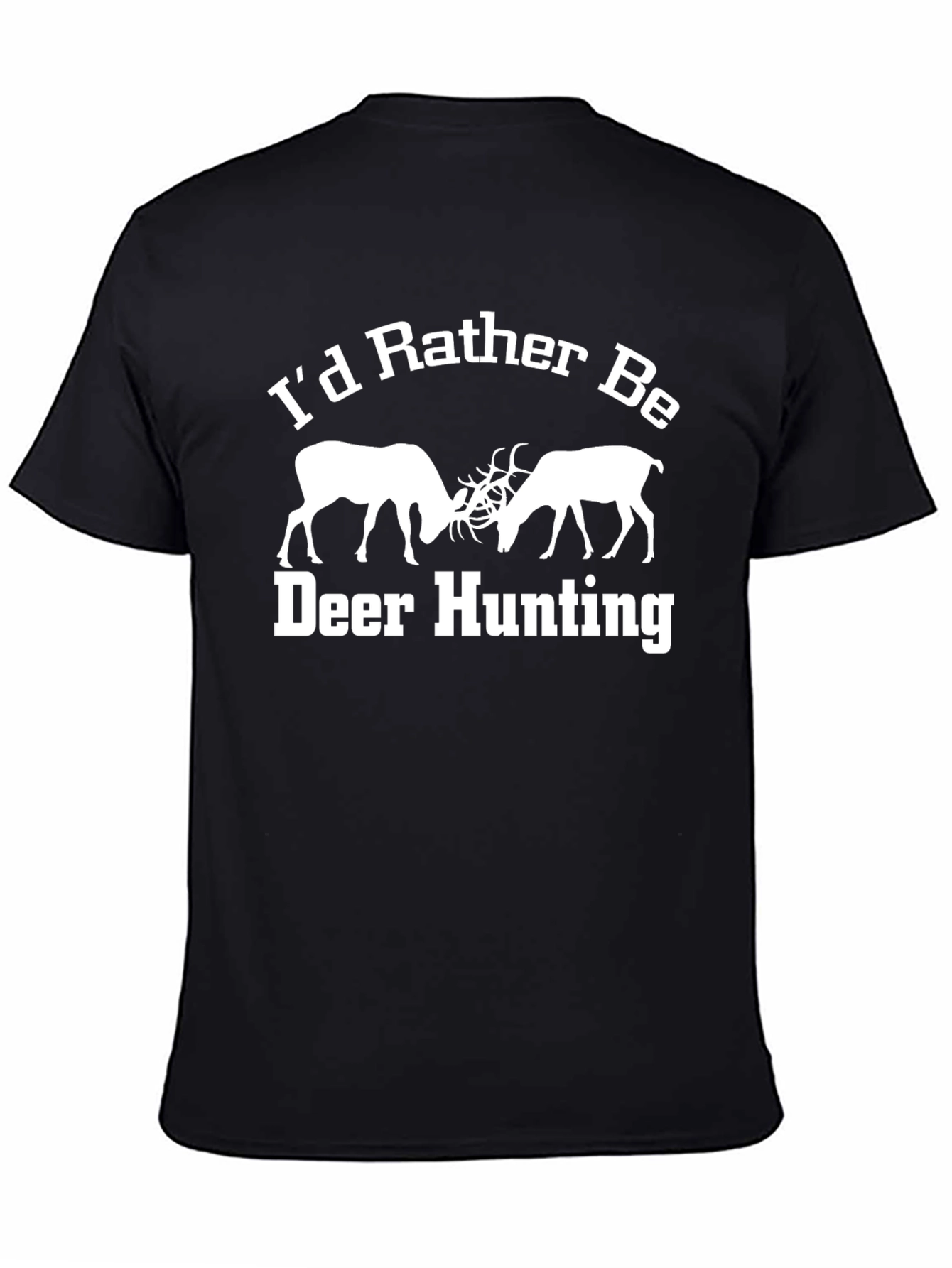 Deer Hunting Graphic Tee - Black Cotton T-Shirt