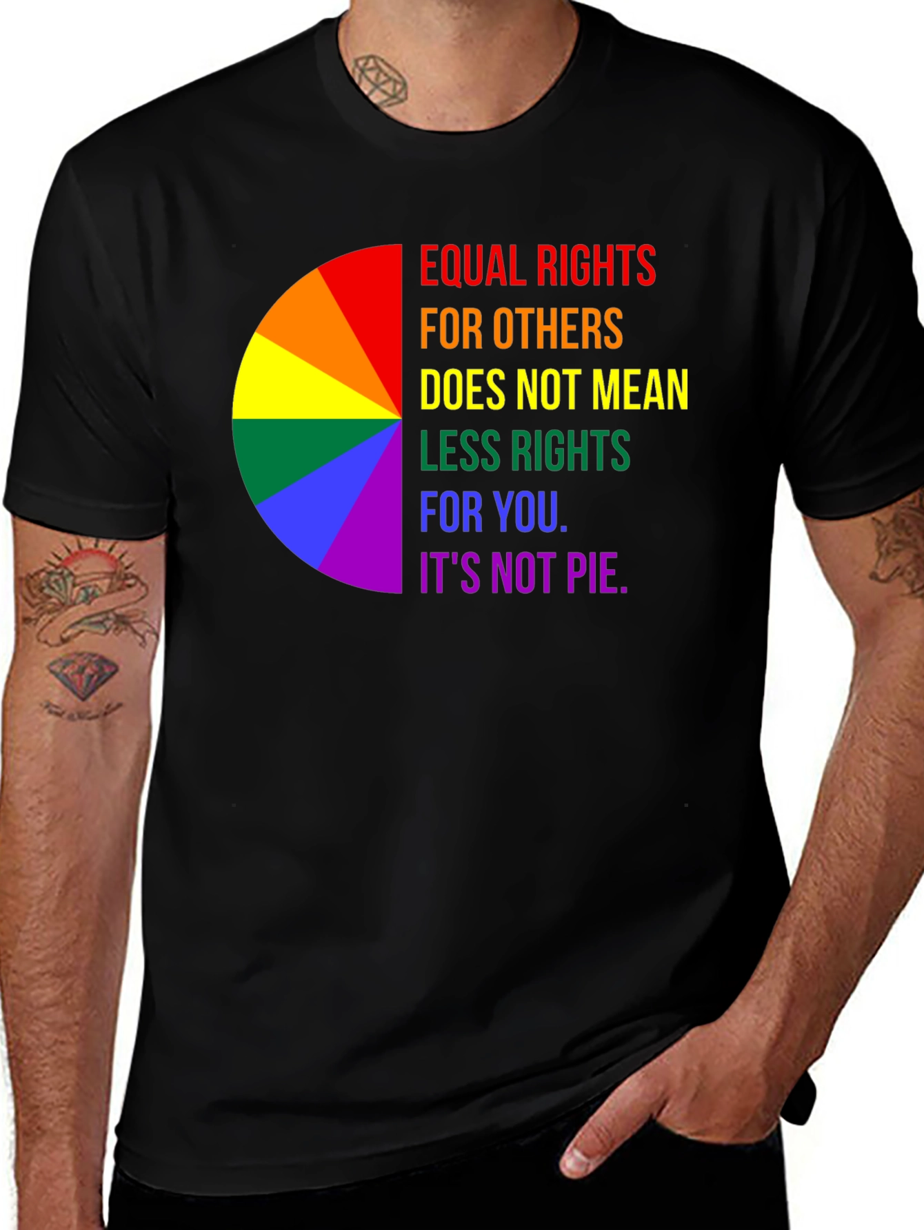 Equality Rights Rainbow T-Shirt - Its Not Pie!