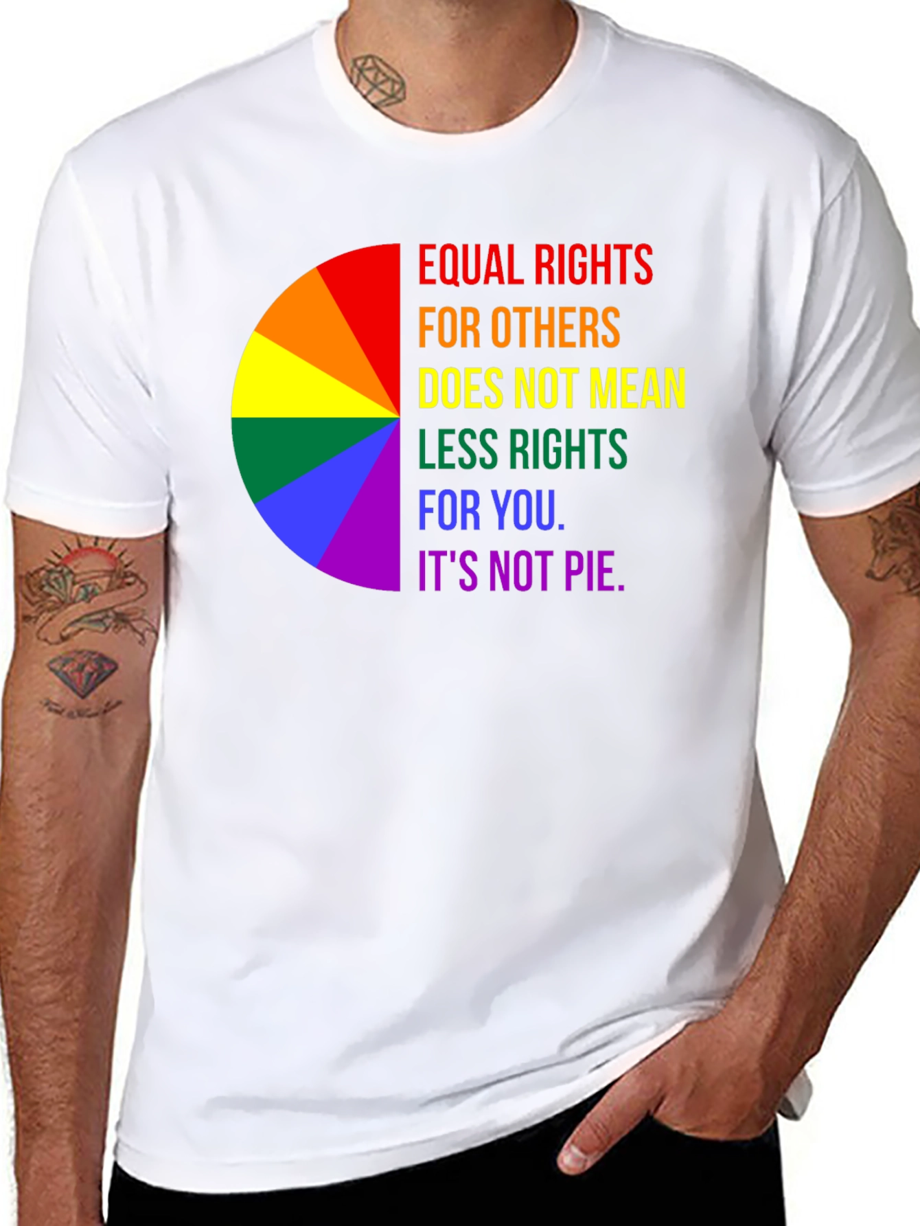 Equality Rights Rainbow T-Shirt - Its Not Pie!