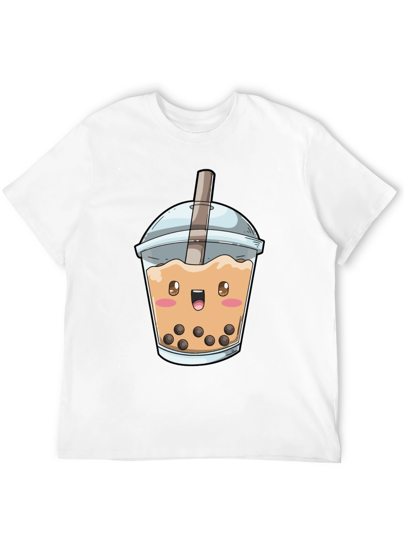 Kawaii Bubble Tea Graphic Tee - Unisex Black T-Shirt