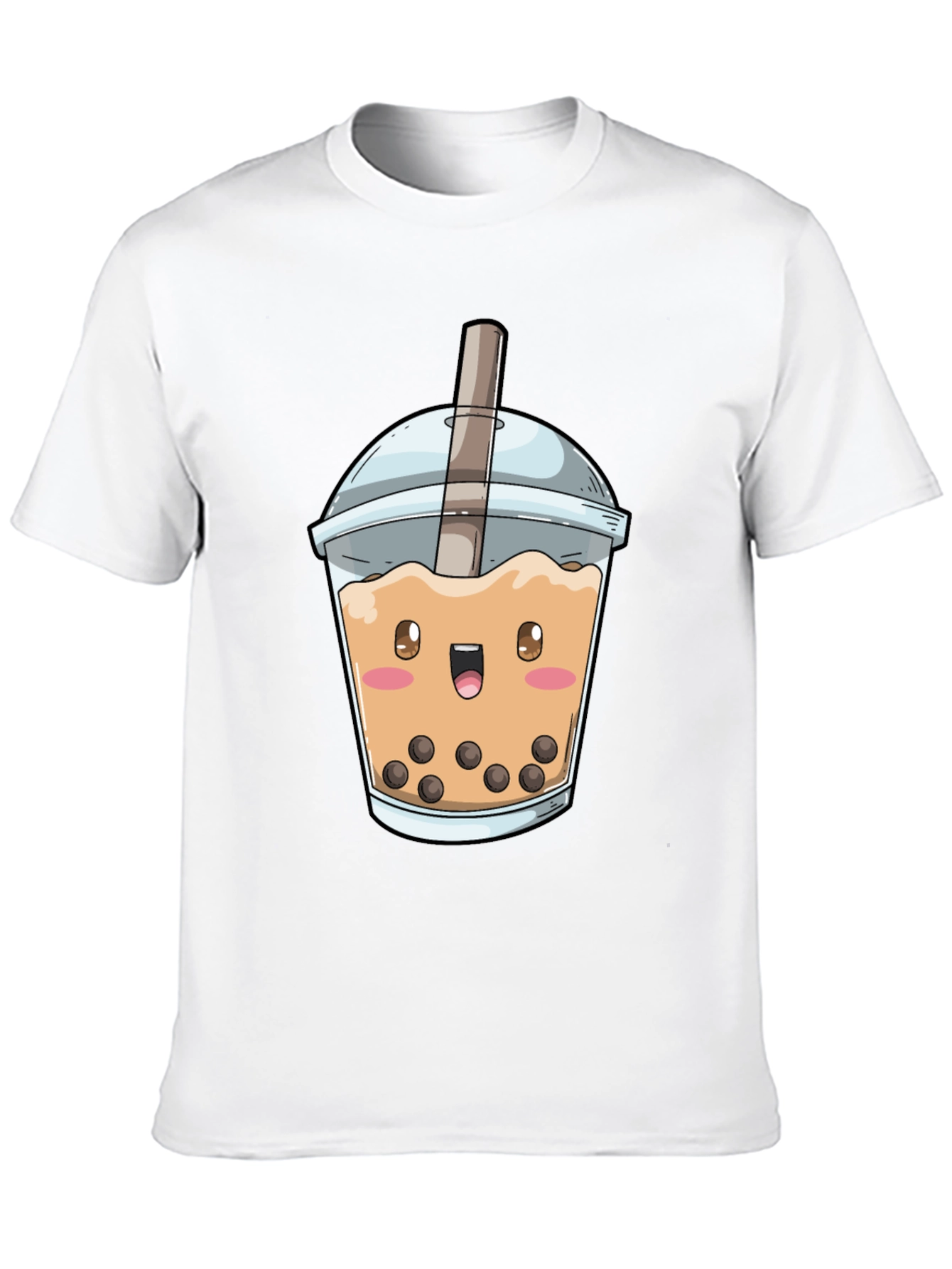 Kawaii Bubble Tea Graphic Tee - Unisex Black T-Shirt