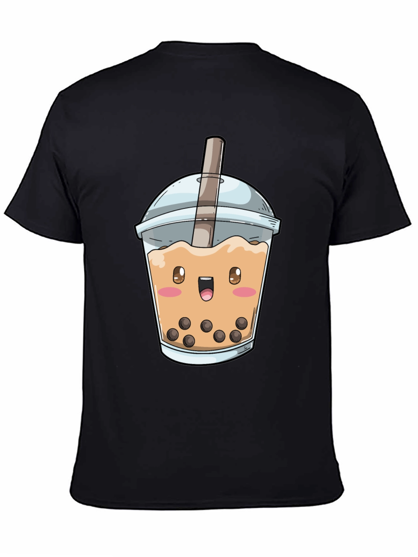 Kawaii Bubble Tea Graphic Tee - Unisex Black T-Shirt