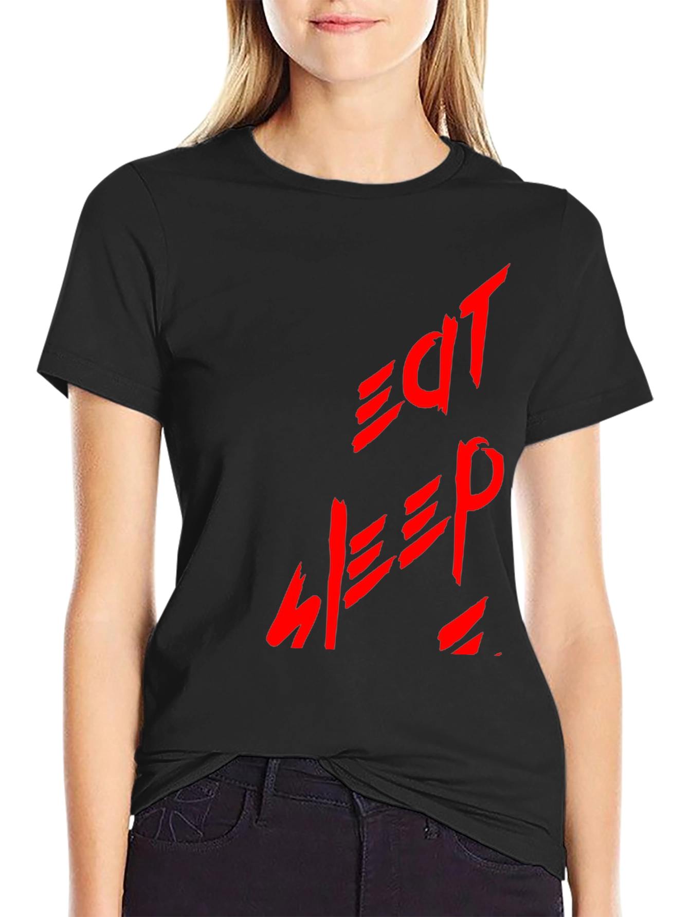 Eat Sleep Repeat Graphic T-Shirt - Black