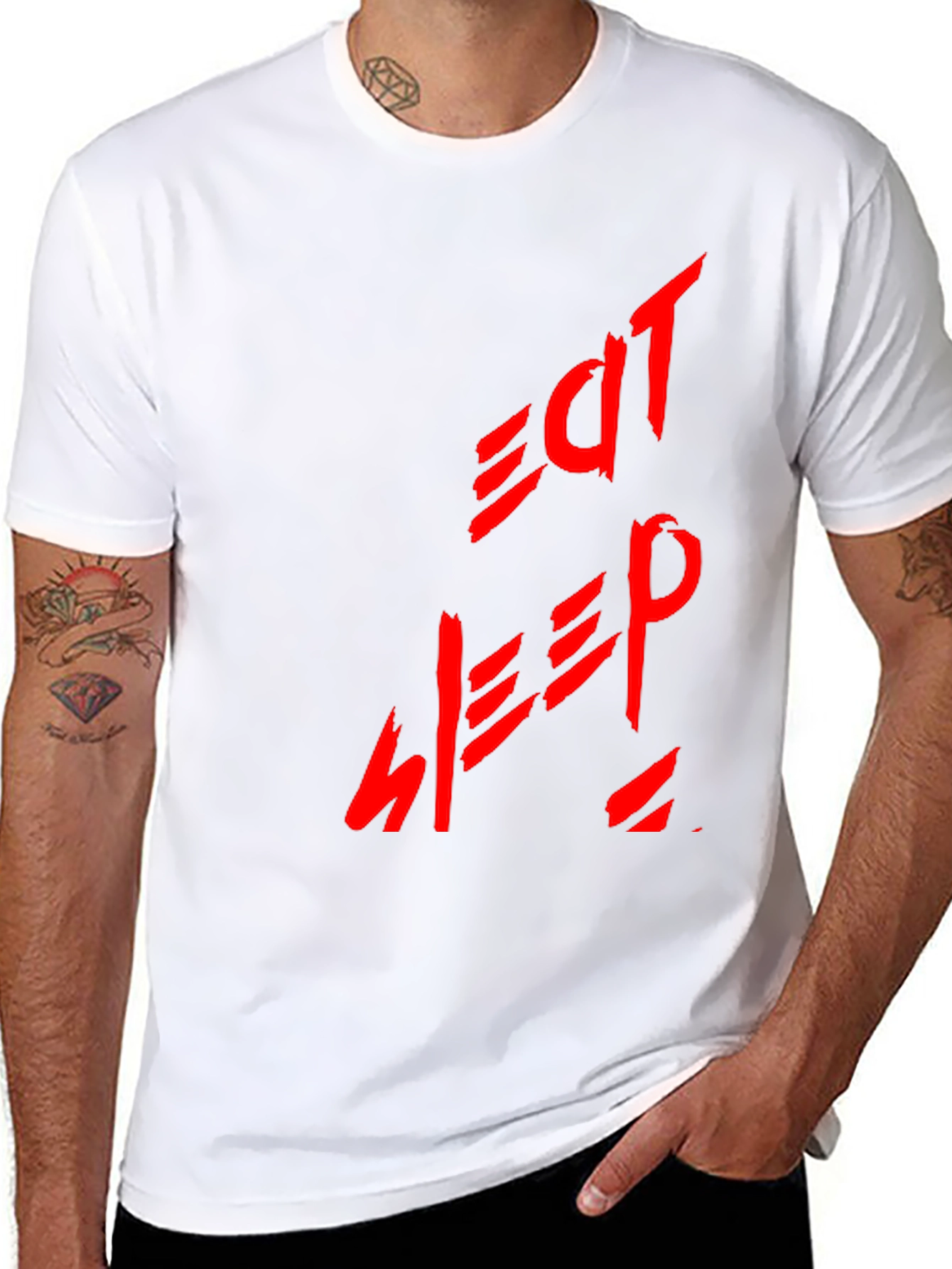 Eat Sleep Repeat Graphic T-Shirt - Black