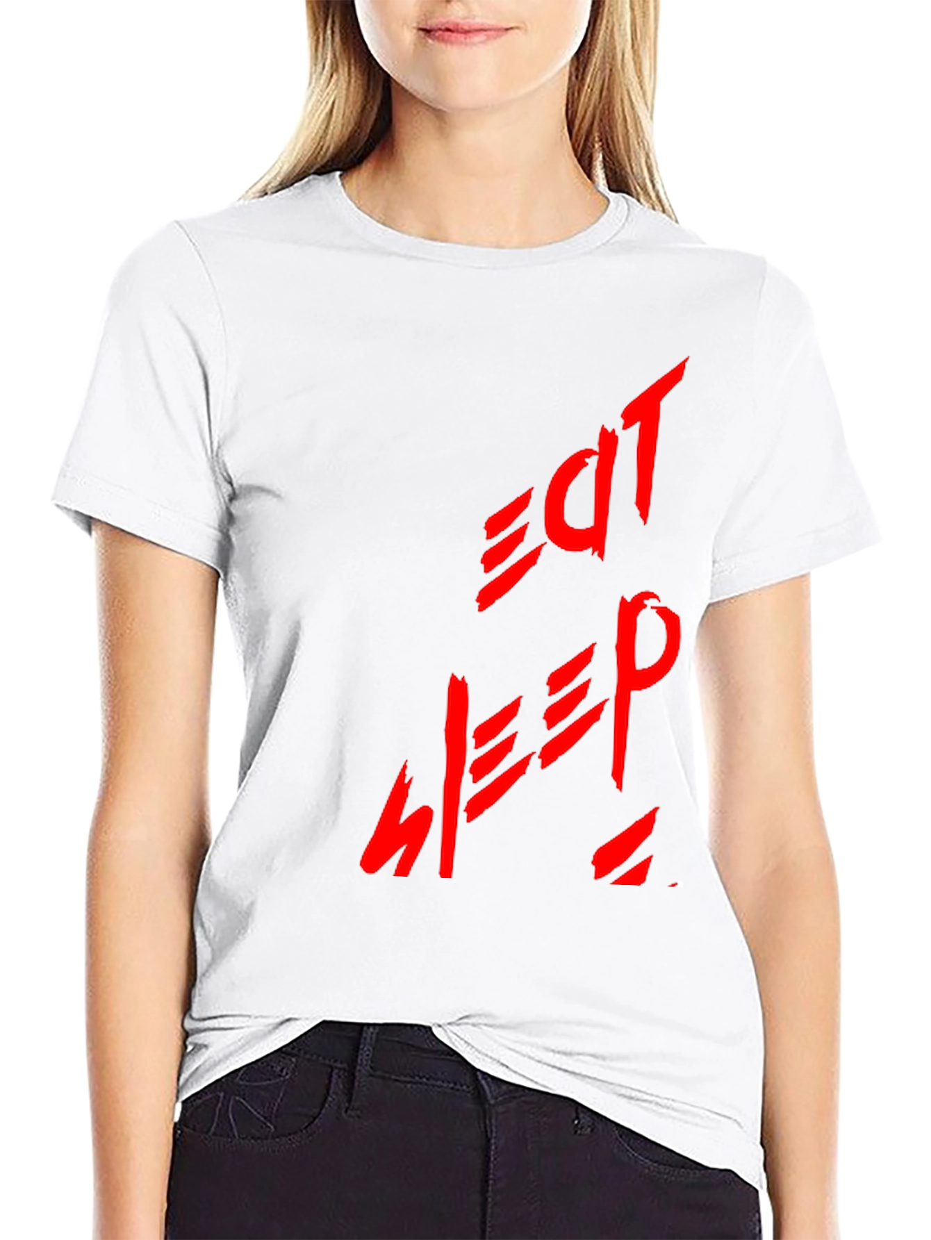Eat Sleep Repeat Graphic T-Shirt - Black