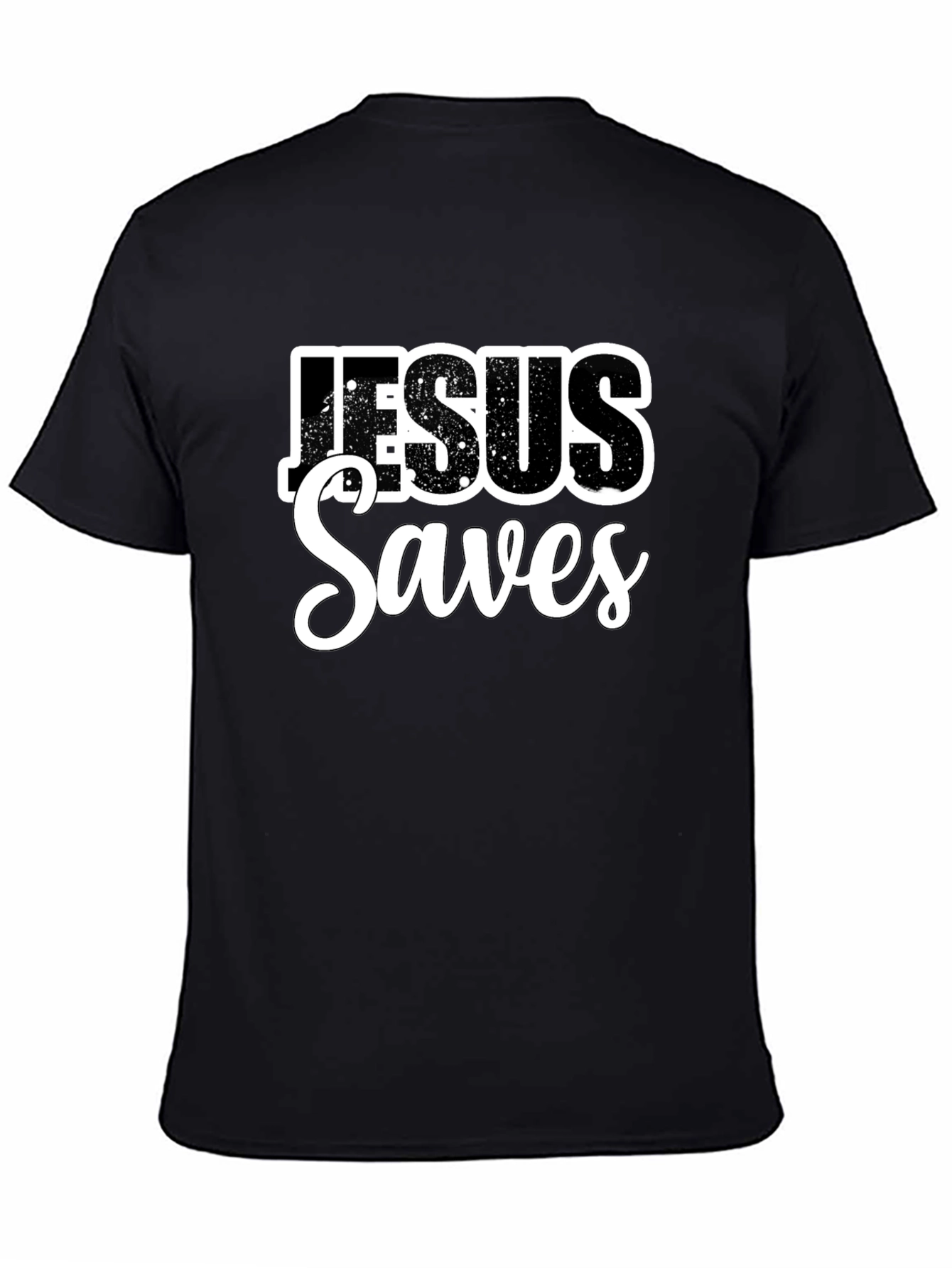 Jesus Saves Black Graphic T-Shirt