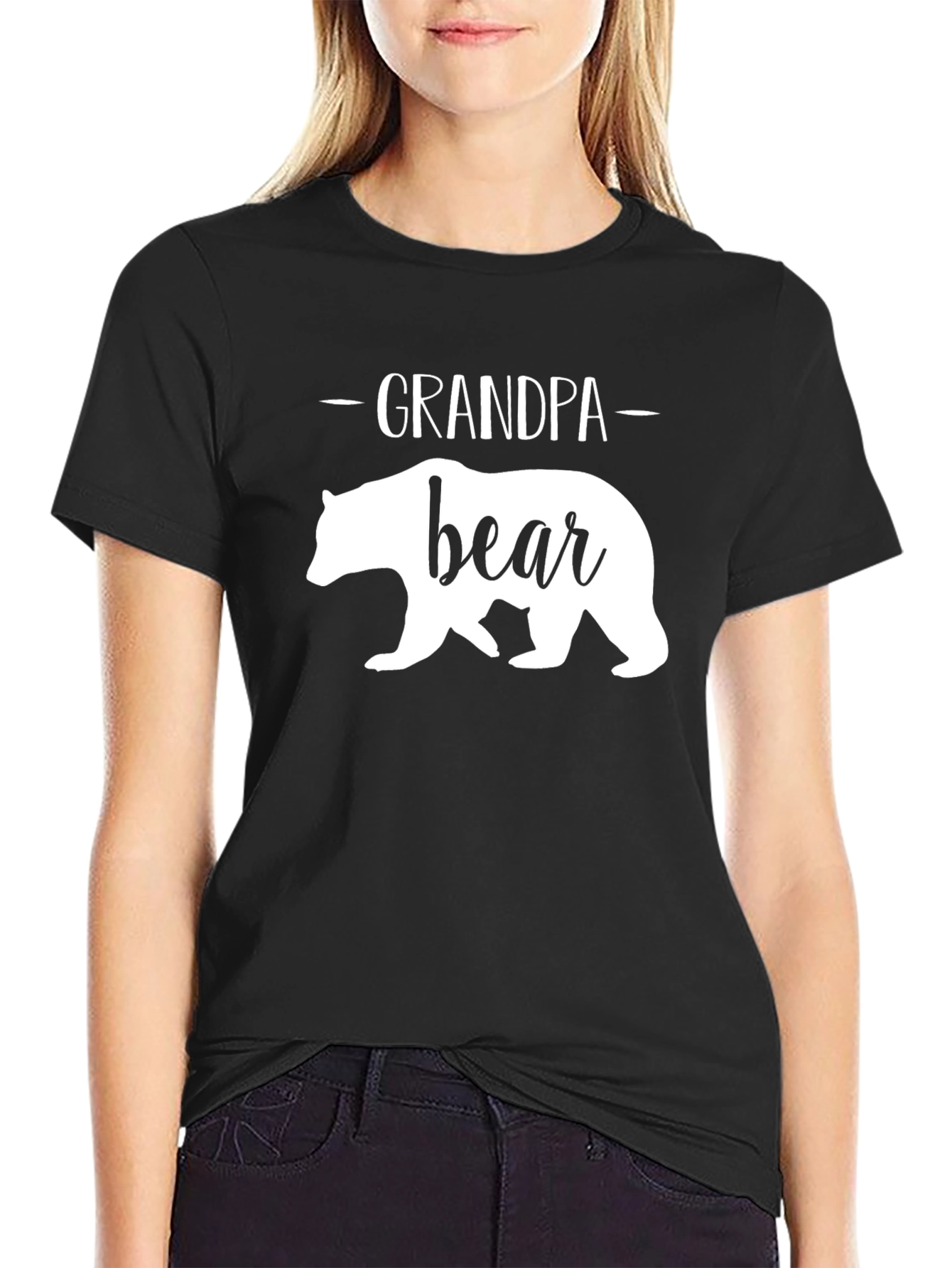 Grandpa Bear T-Shirt - Black Cotton Tee