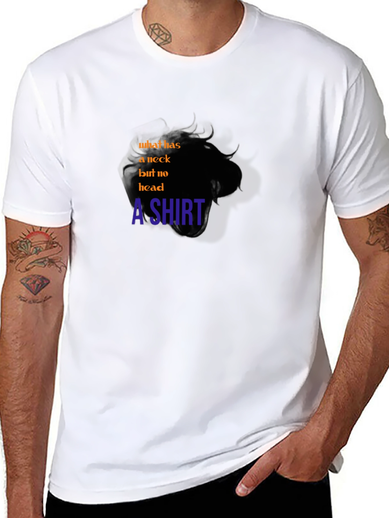 Riddle T-Shirt: What Has a Neck But No Head?