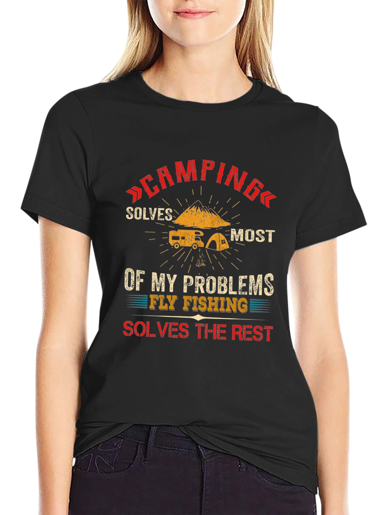 Camping Solves Most Problems T-Shirt