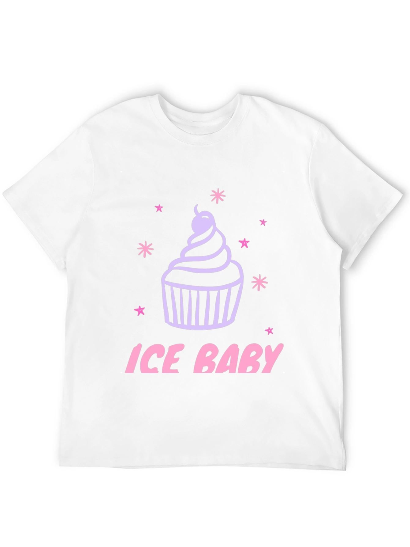Ice Baby Cupcake Graphic Black T-Shirt