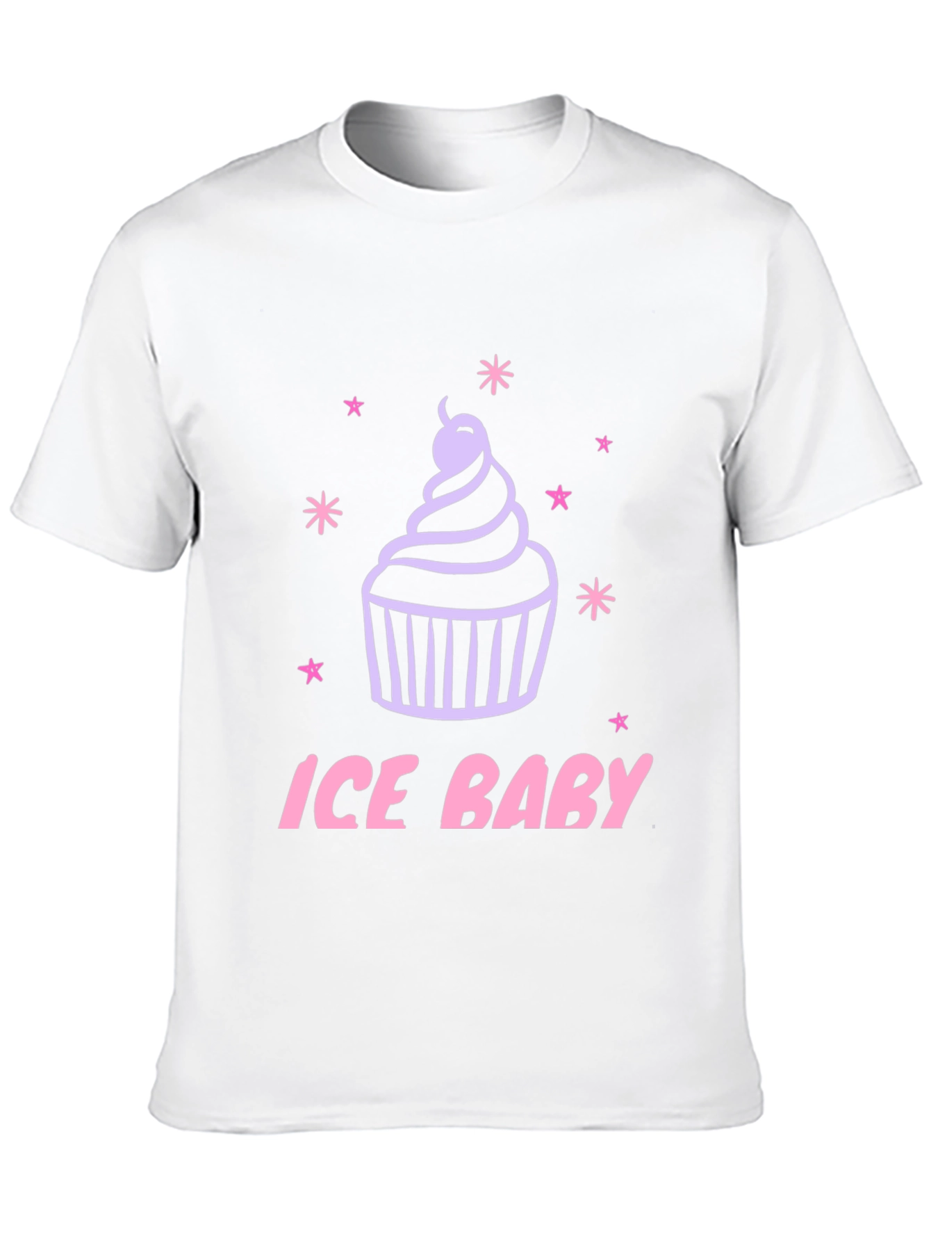 Ice Baby Cupcake Graphic Black T-Shirt