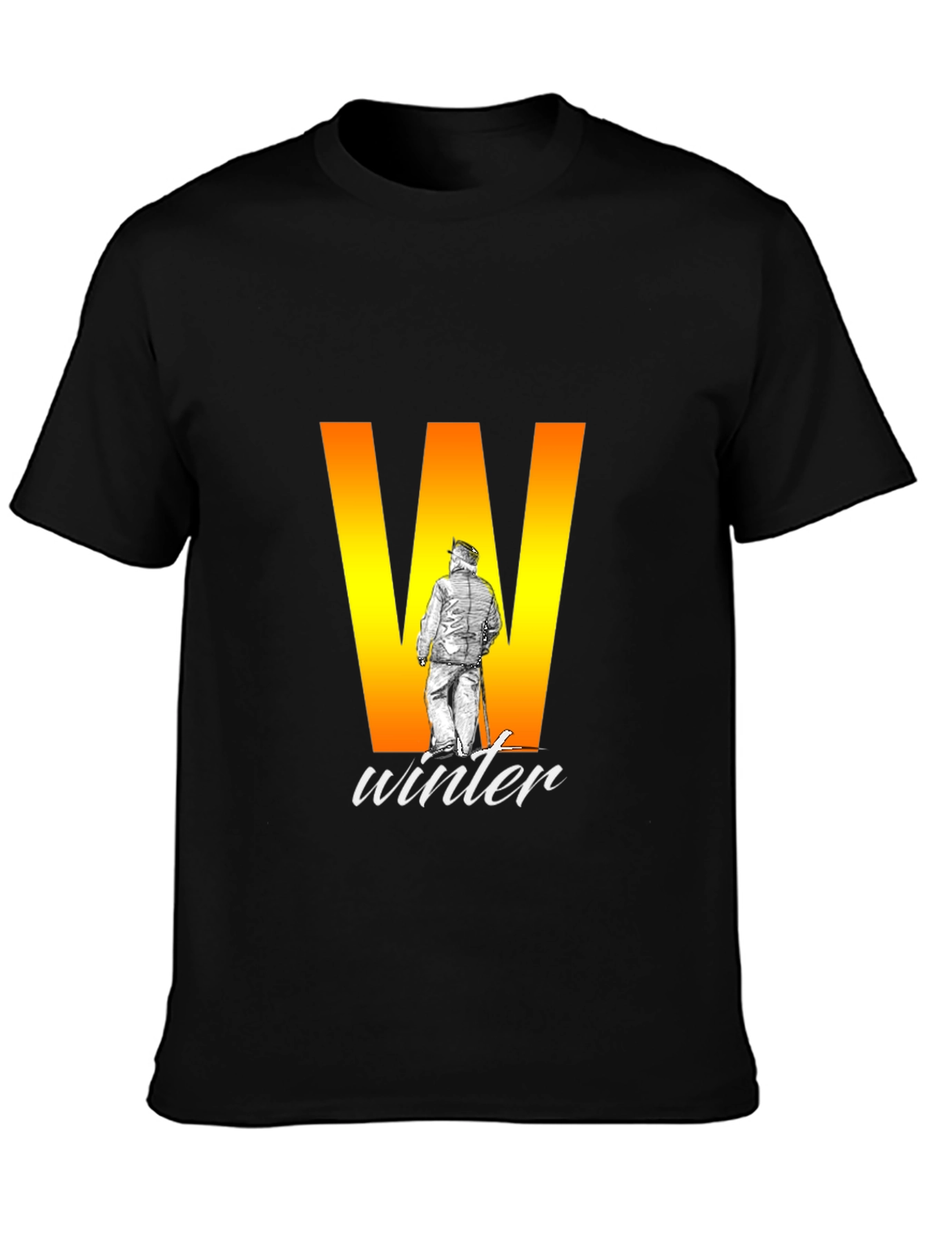 Winter Graphic Black T-Shirt