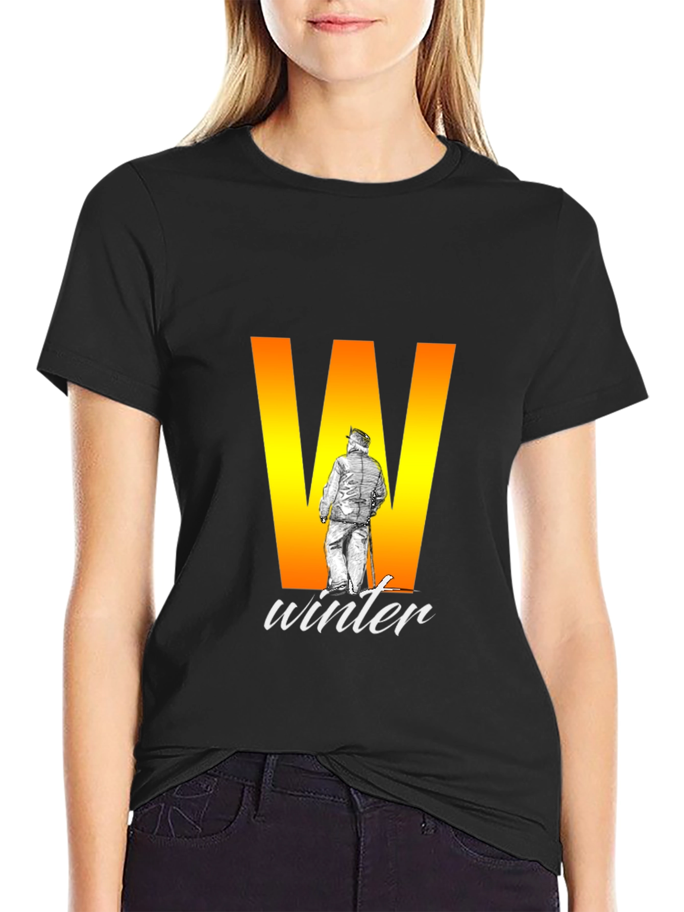 Winter Graphic Black T-Shirt