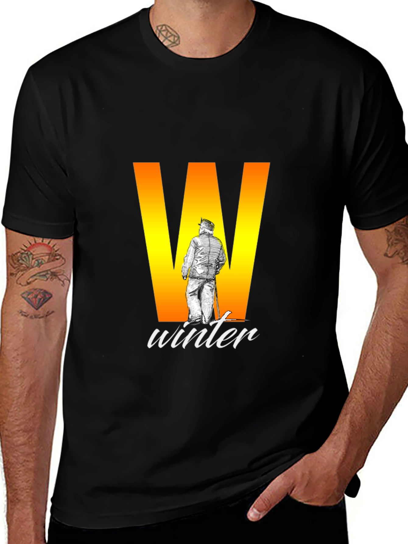 Winter Graphic Black T-Shirt