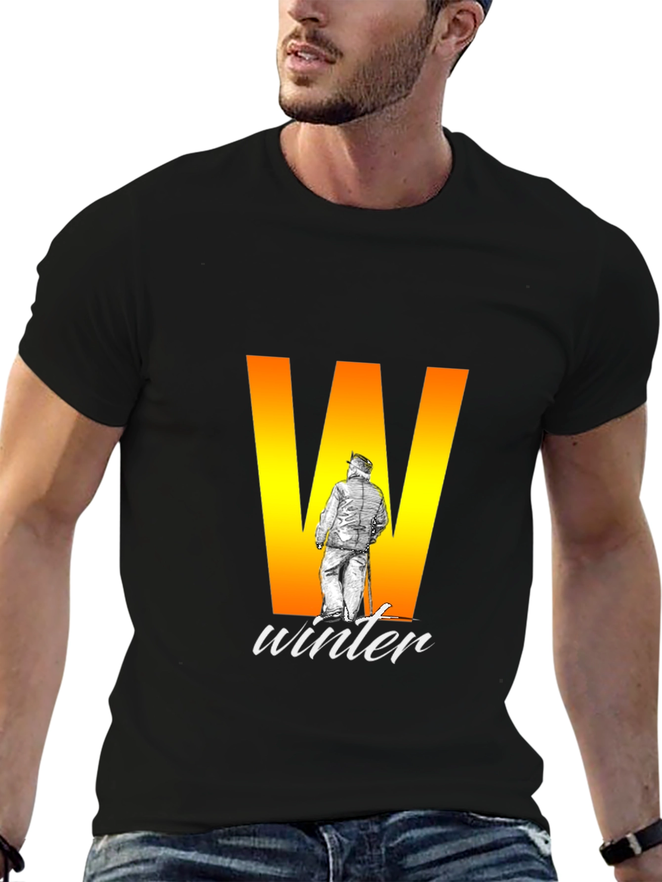 Winter Graphic Black T-Shirt
