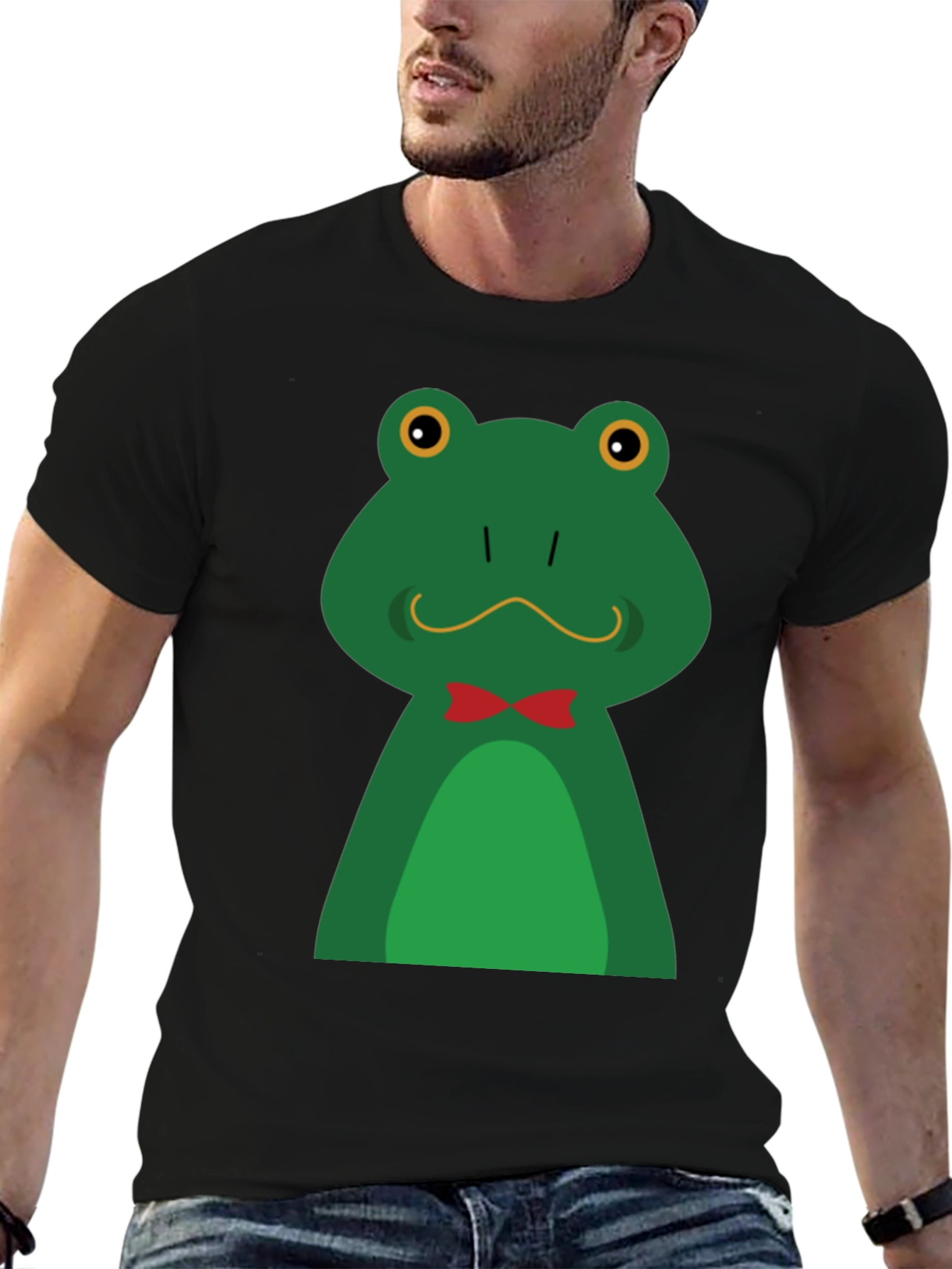 Frog with Bow Tie Black T-Shirt