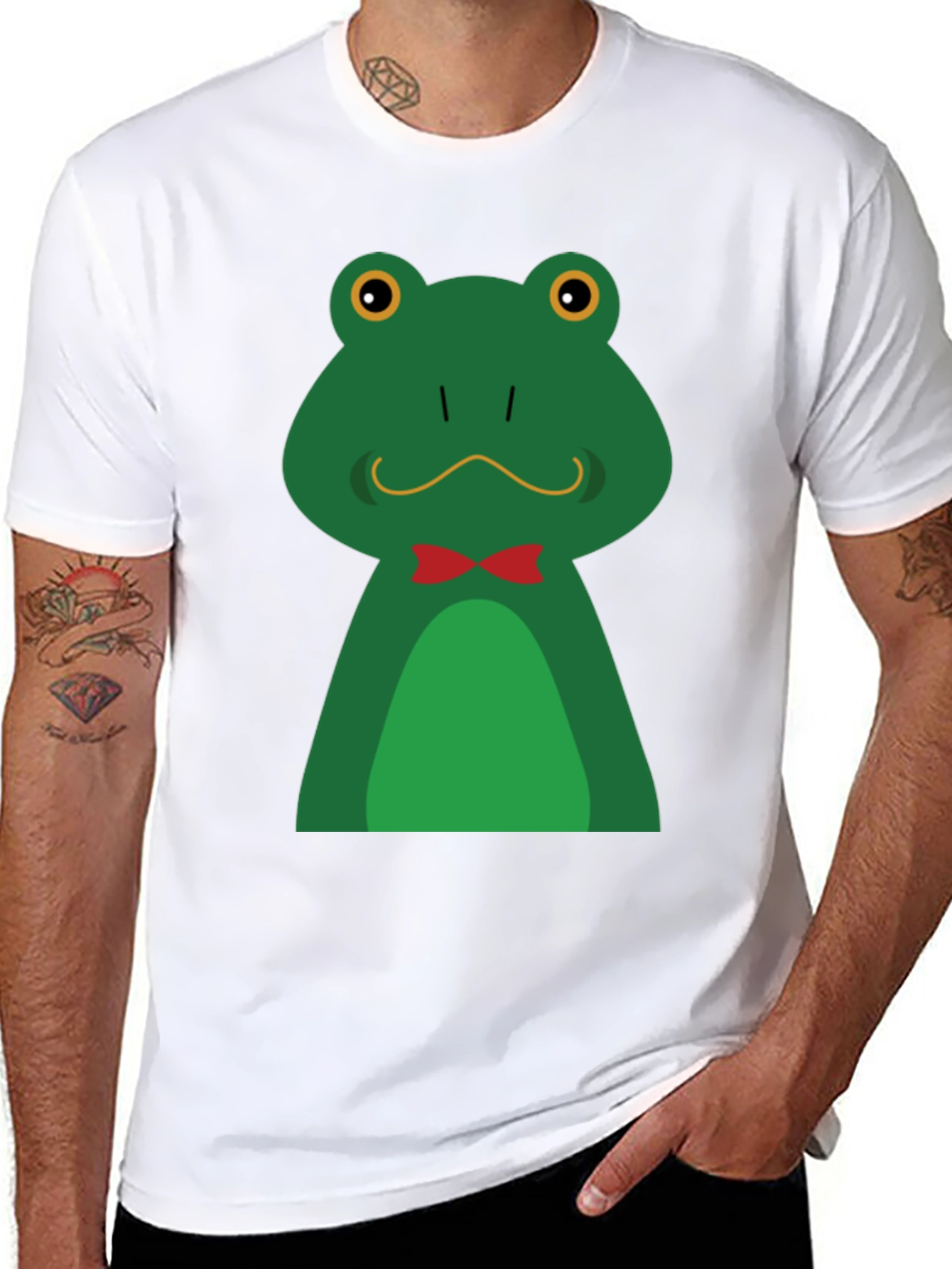 Frog with Bow Tie Black T-Shirt