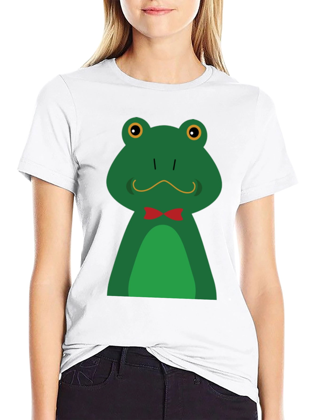 Frog with Bow Tie Black T-Shirt