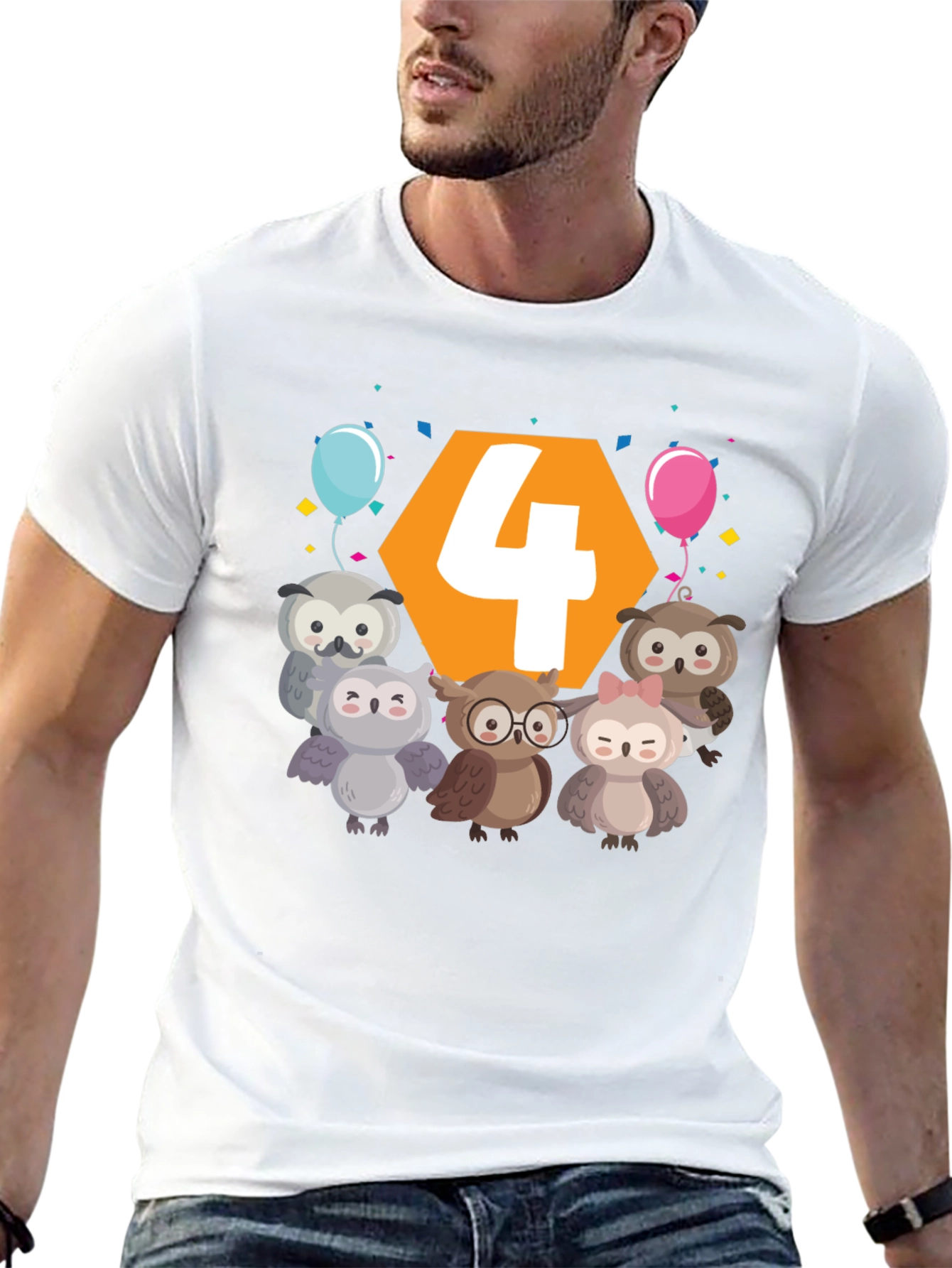 Kids 4th Birthday Owl T-Shirt