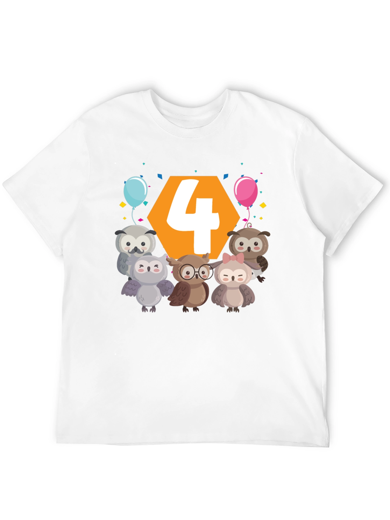 Kids 4th Birthday Owl T-Shirt