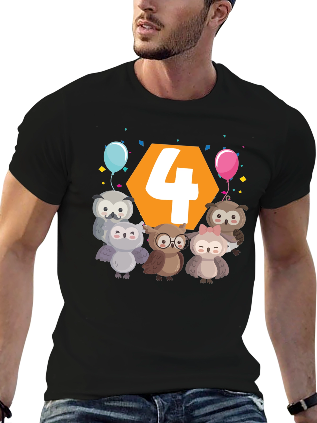 Kids 4th Birthday Owl T-Shirt