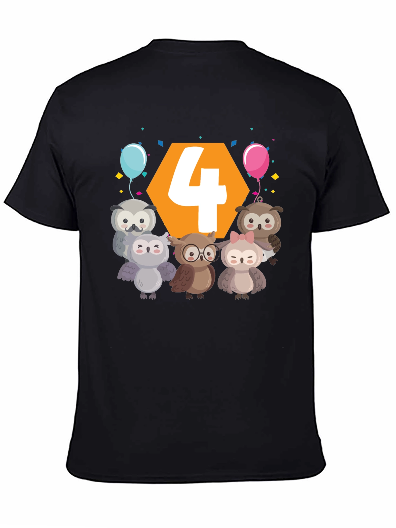 Kids 4th Birthday Owl T-Shirt