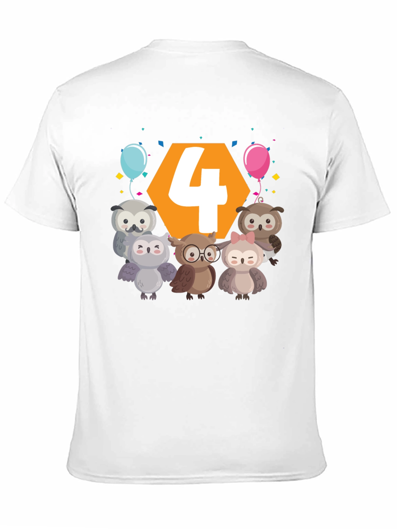 Kids 4th Birthday Owl T-Shirt